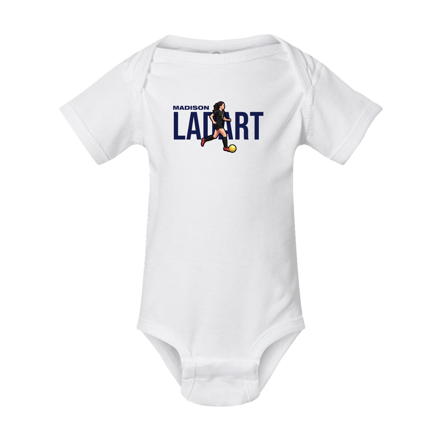 Baby Onesie — Player Name in White
