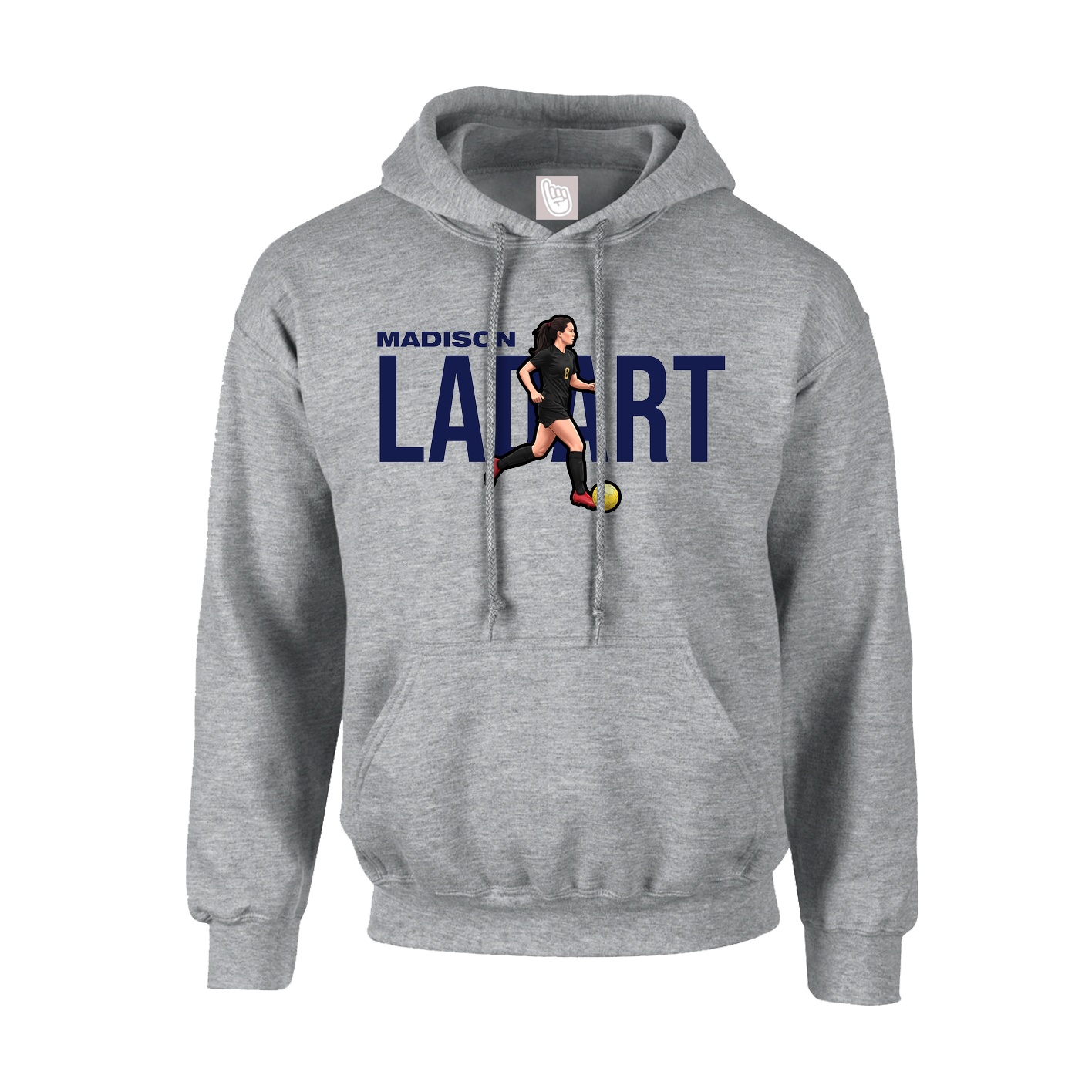 Hoodie — Player Name in Grey