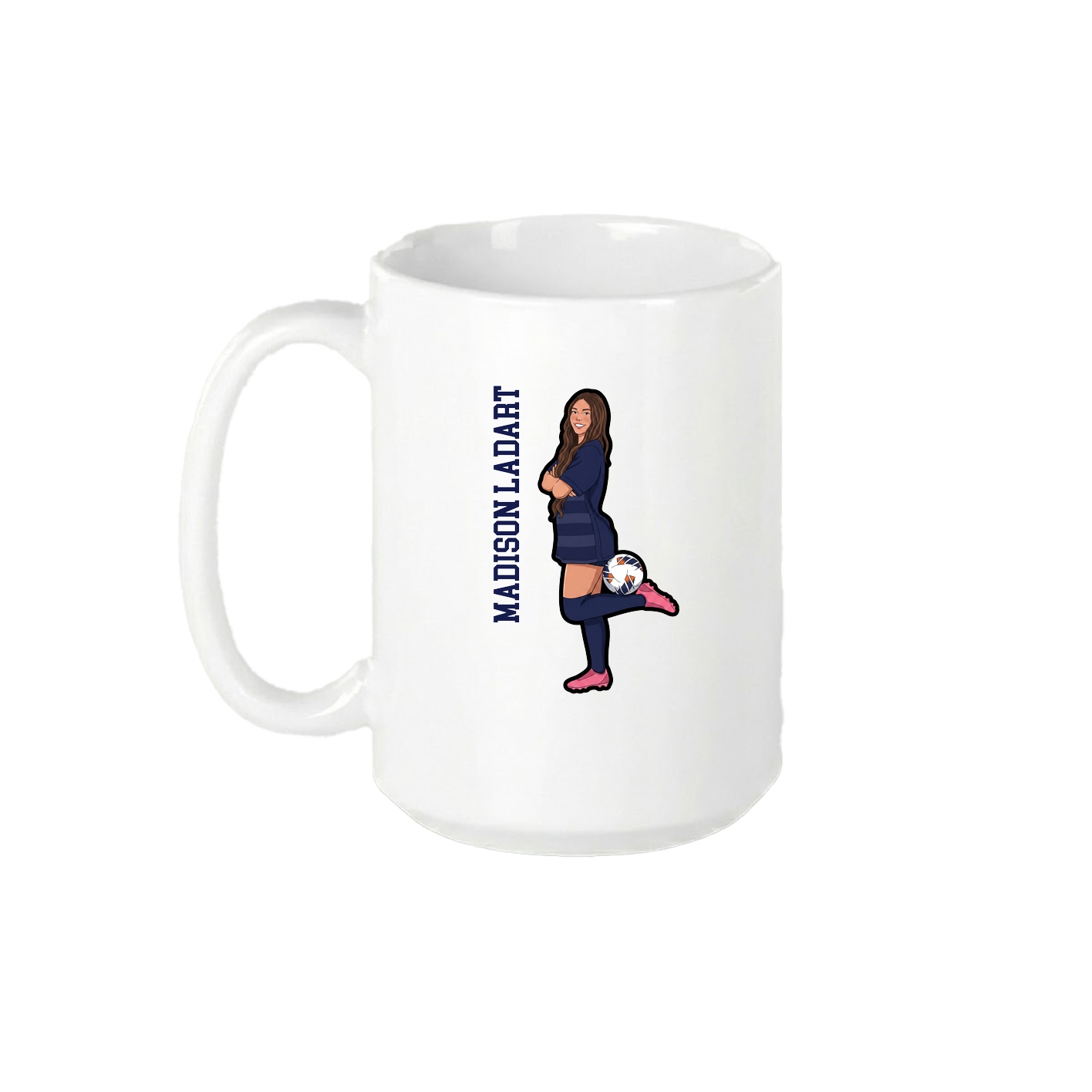 15oz Coffee Mug — Name Vertical in White