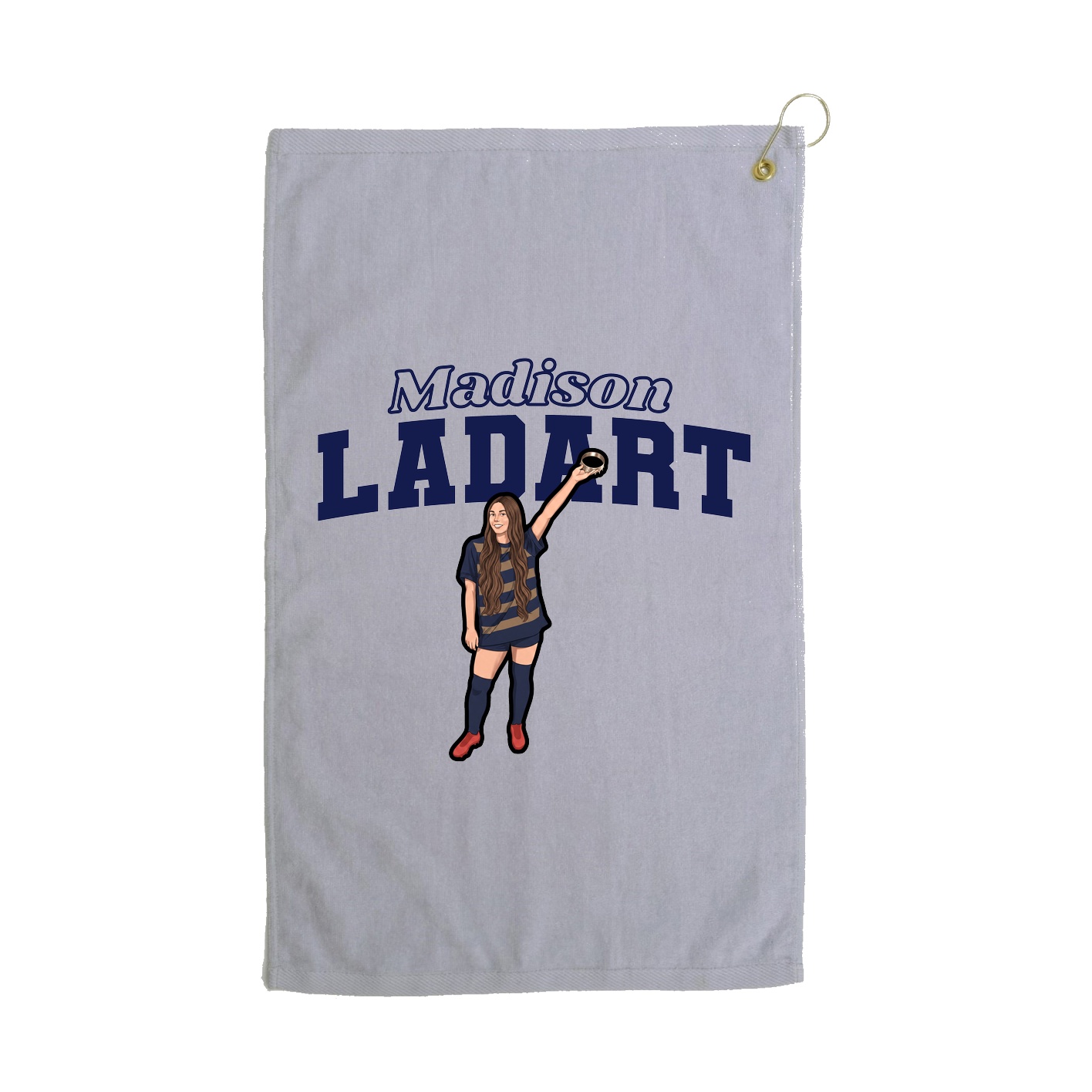 Golf Towel — Name Arch in Grey