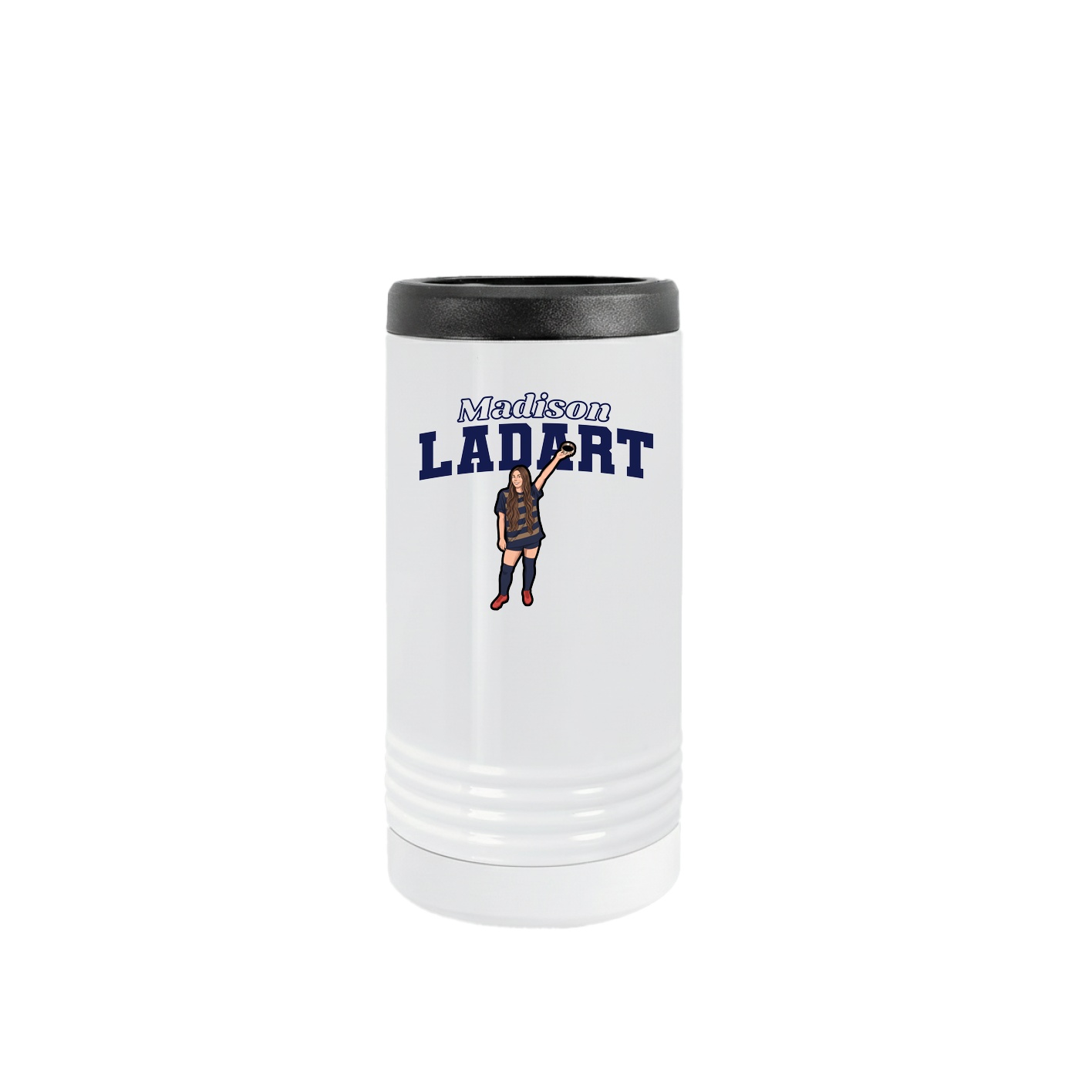 Slim Beverage Holder — Name Arch in White