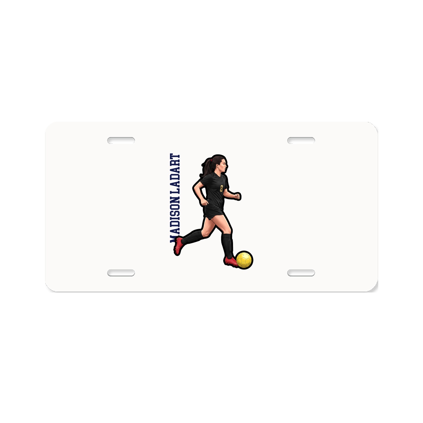 License Plate — Name Vertical in Classic