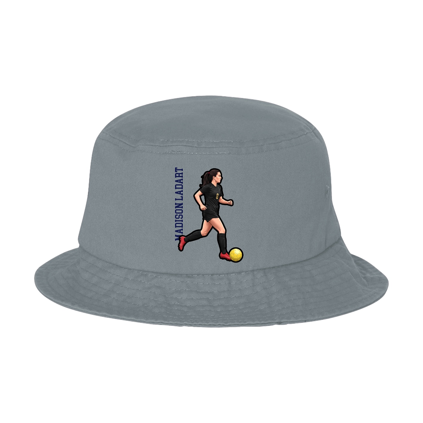 Bucket Cap — Name Vertical in Grey