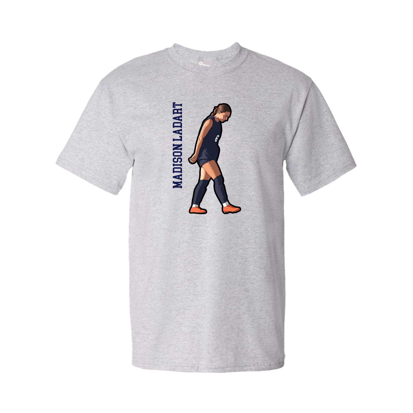 Youth Tee — Name Vertical in Grey