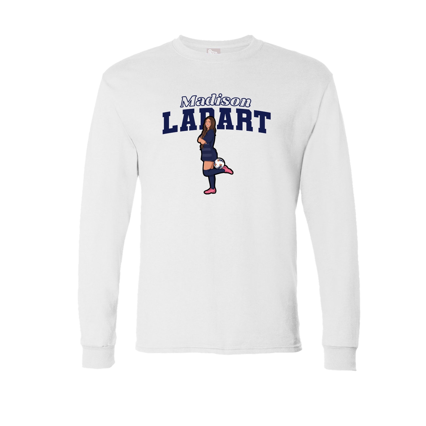 Long Sleeve Tee — Name Arch in White