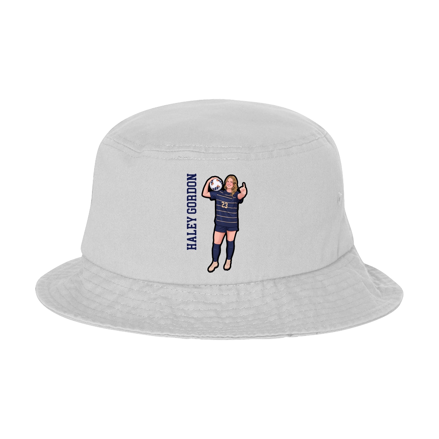 Bucket Cap — Name Vertical in White