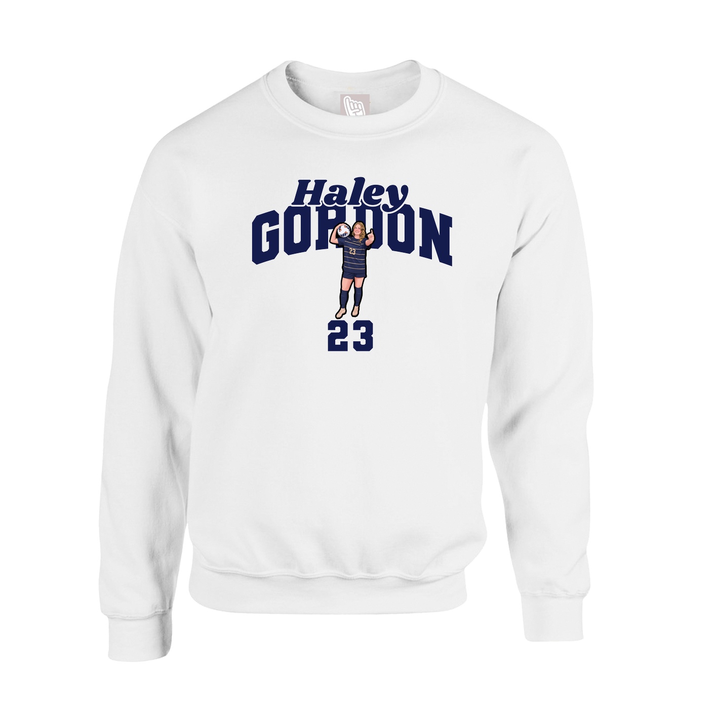 Fleece Crew — Signature Arch in White