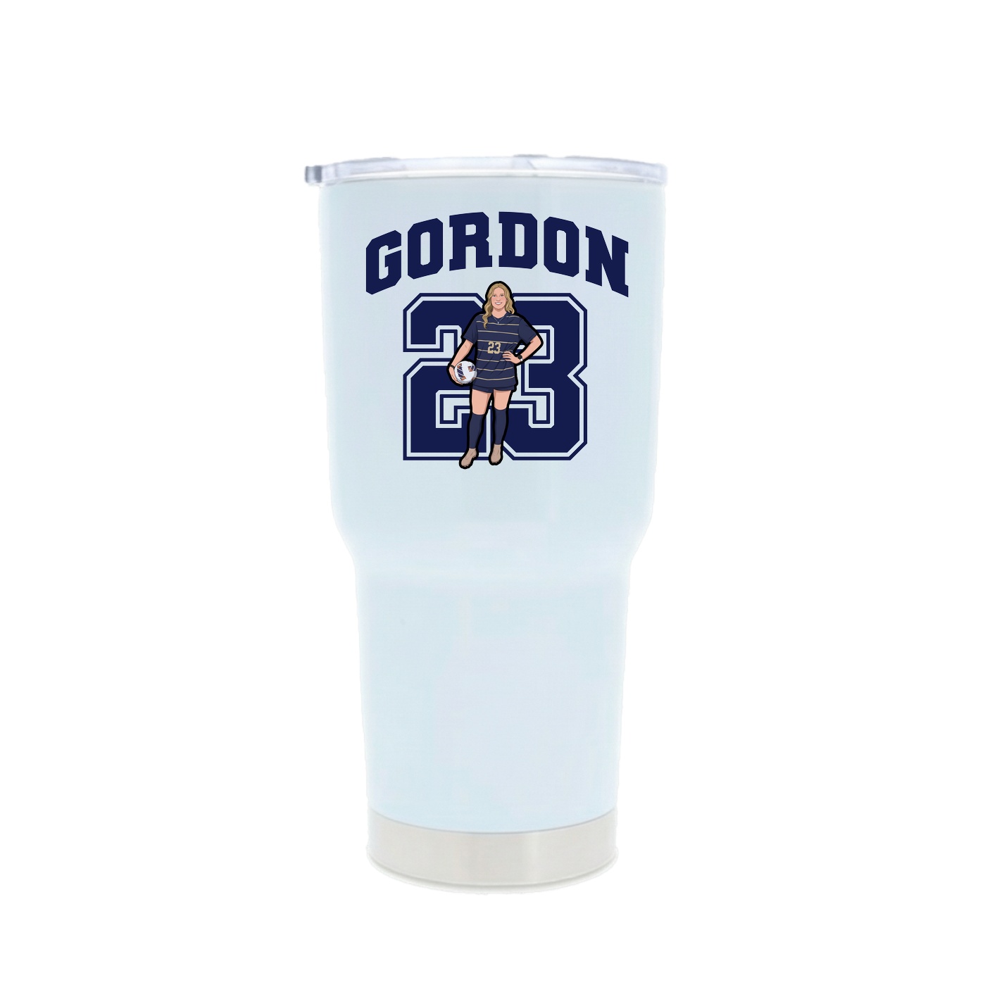 30oz Stainless Steel Tumbler — Number in White