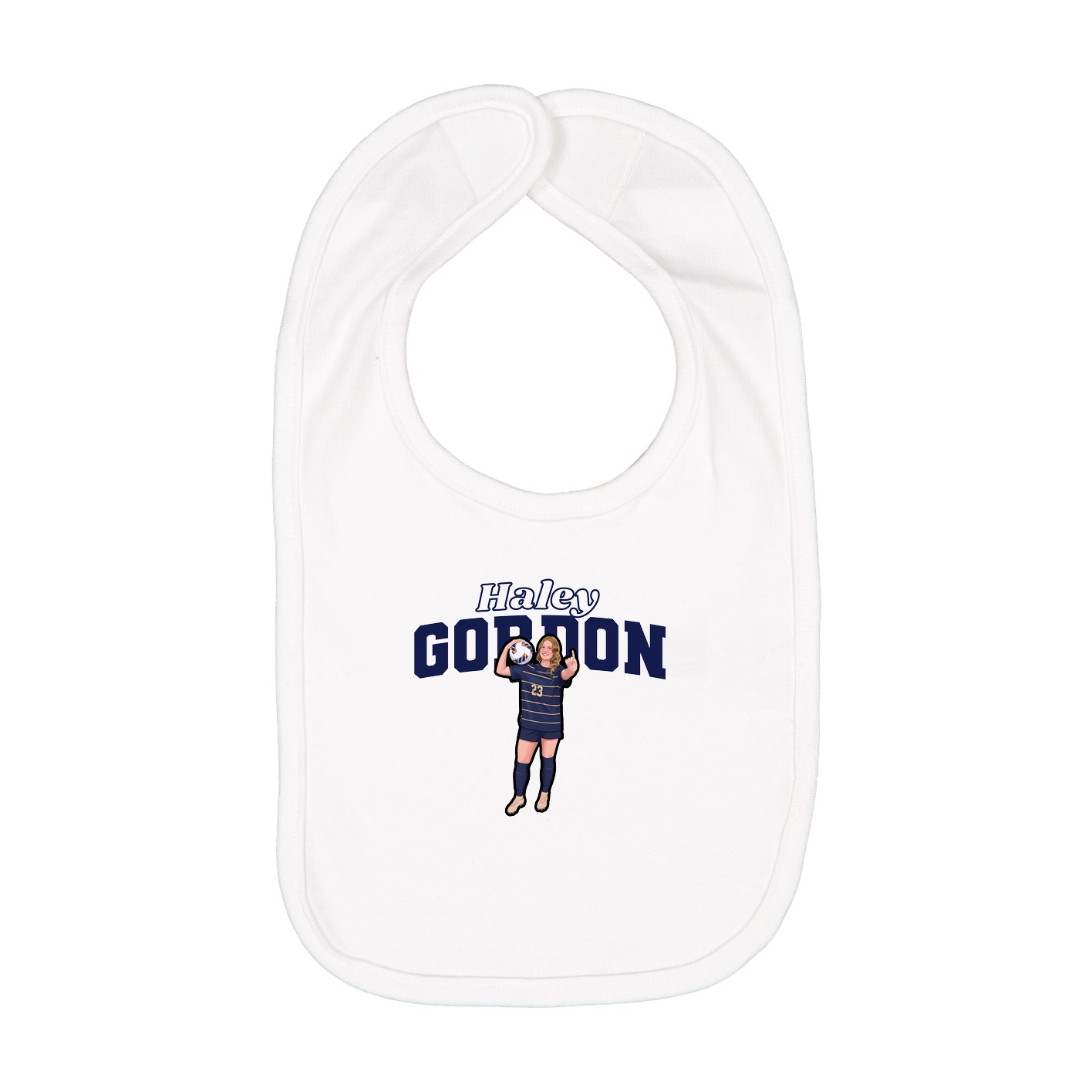 Infant Bib — Name Arch in White