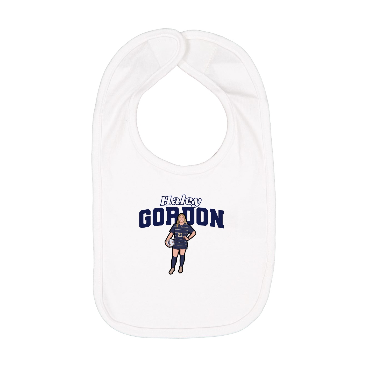 Infant Bib — Name Arch in White