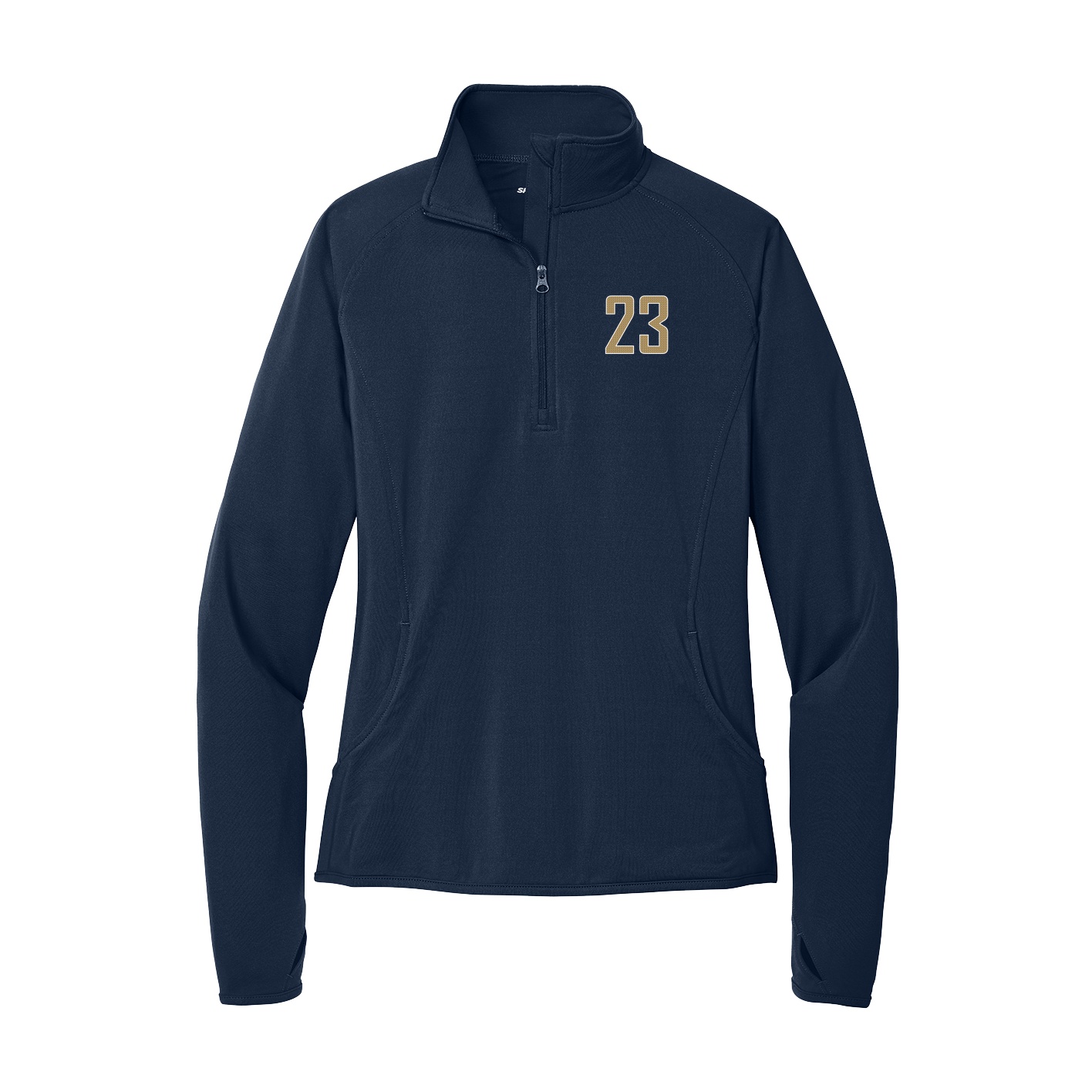 Women's Q-Zip Pullover — Front Shirsy in Navy