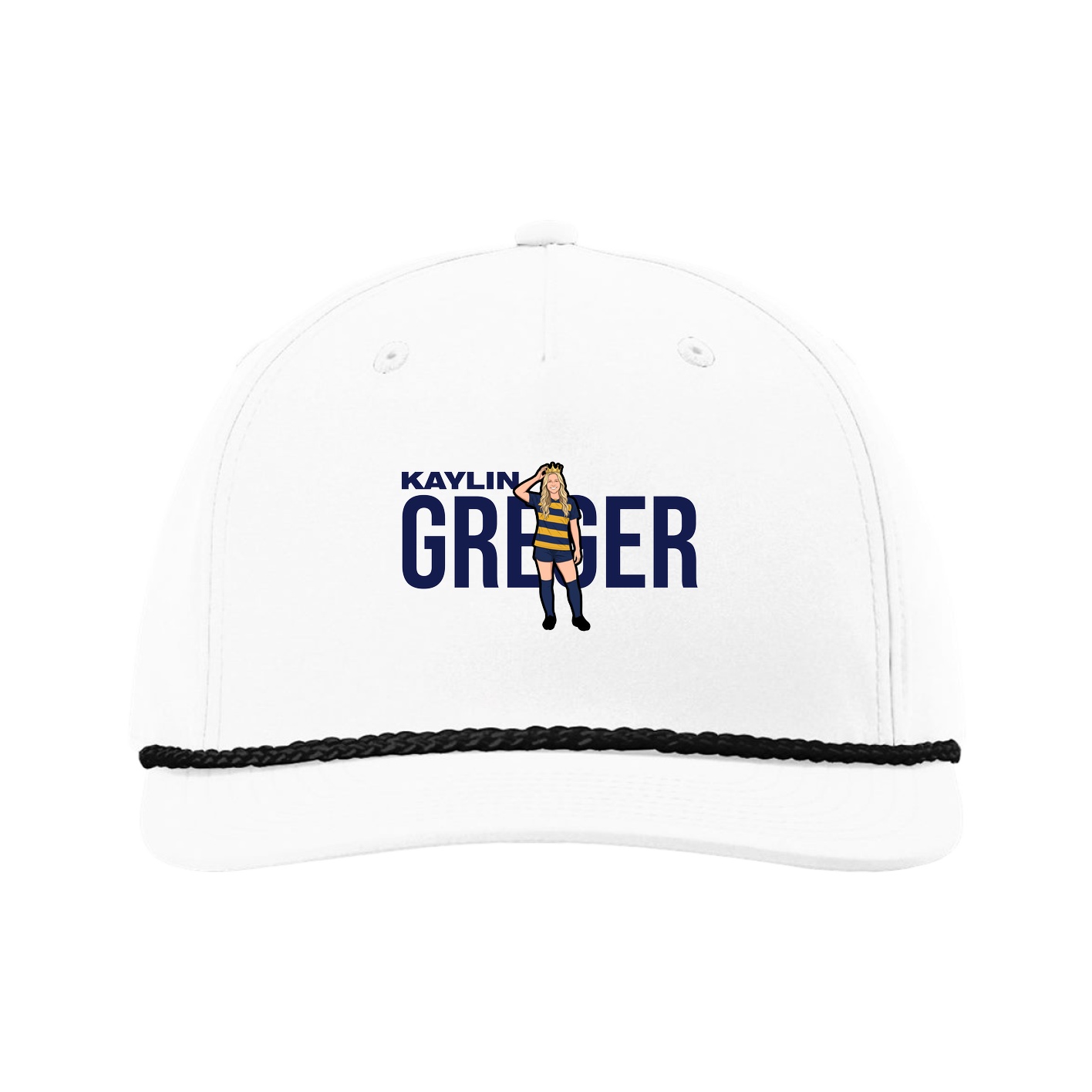 Five-Panel Classic Rope Cap — Player Name in White