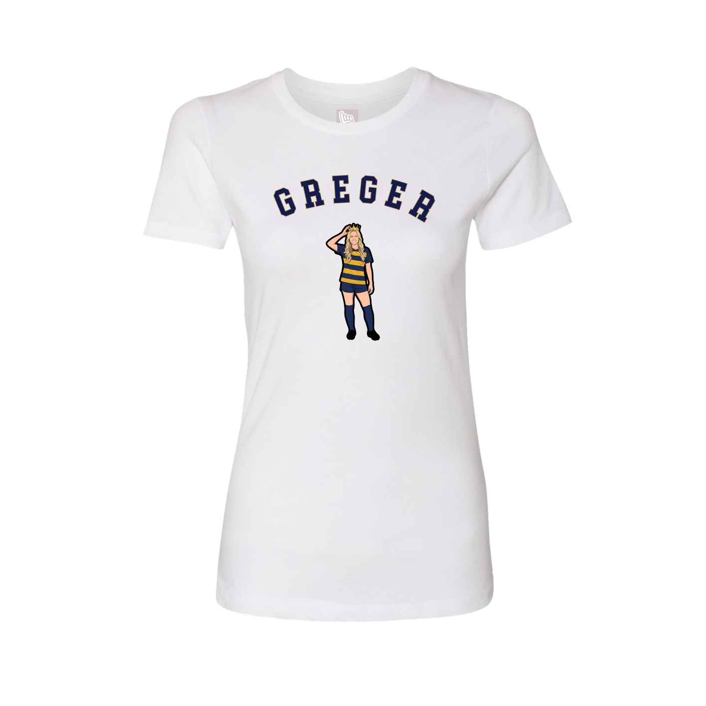 Fitted Women's Tee — Shirsey Arch in White