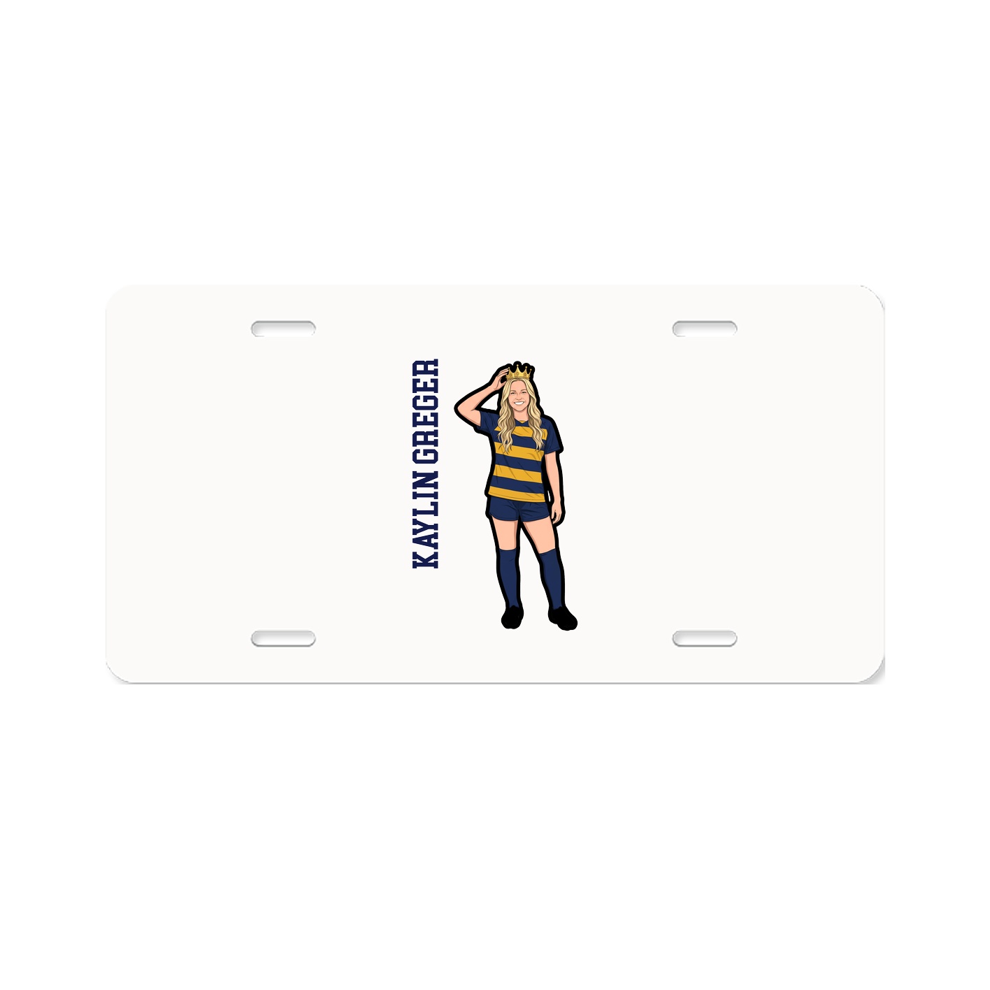 License Plate — Name Vertical in Classic
