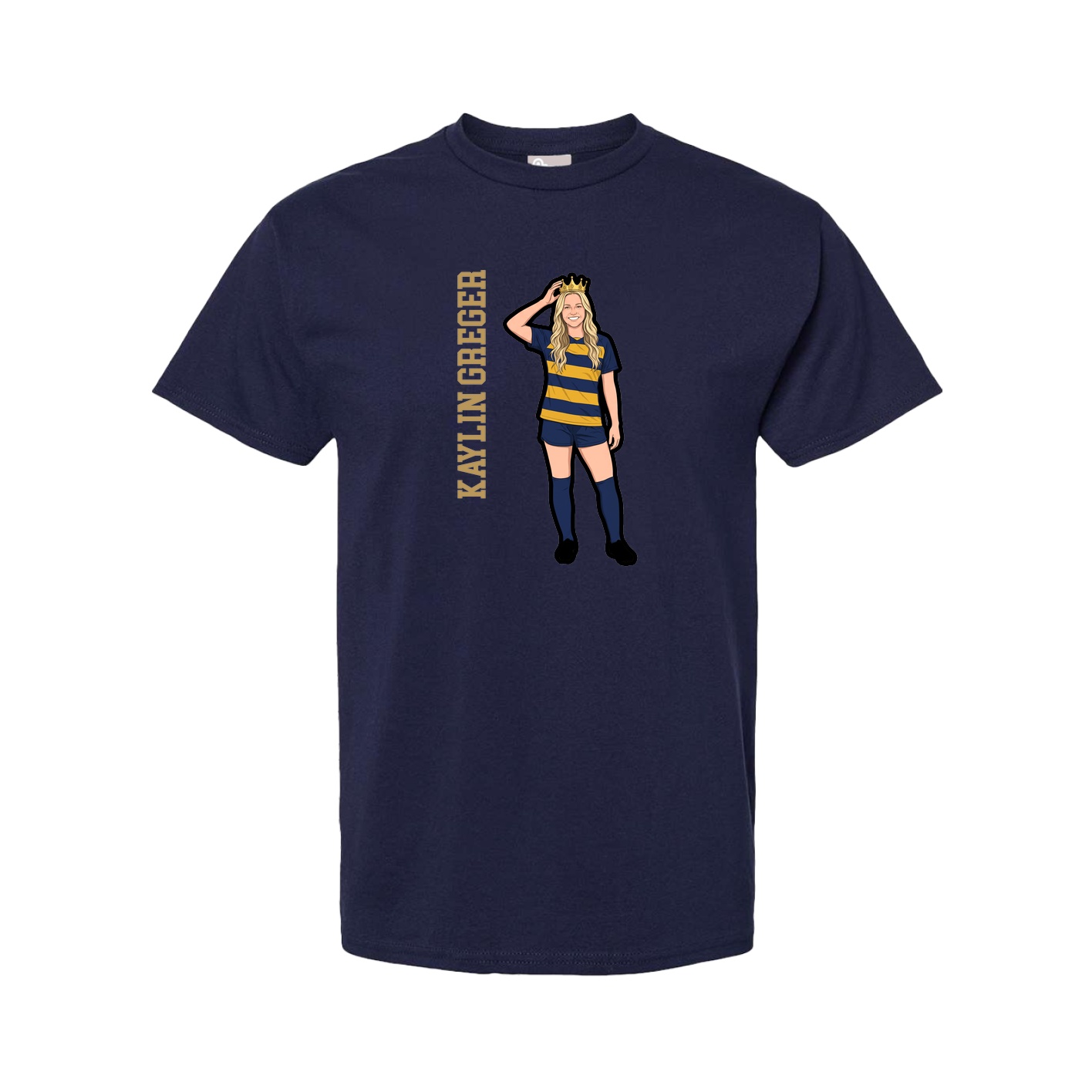 Tee — Name Vertical in Navy