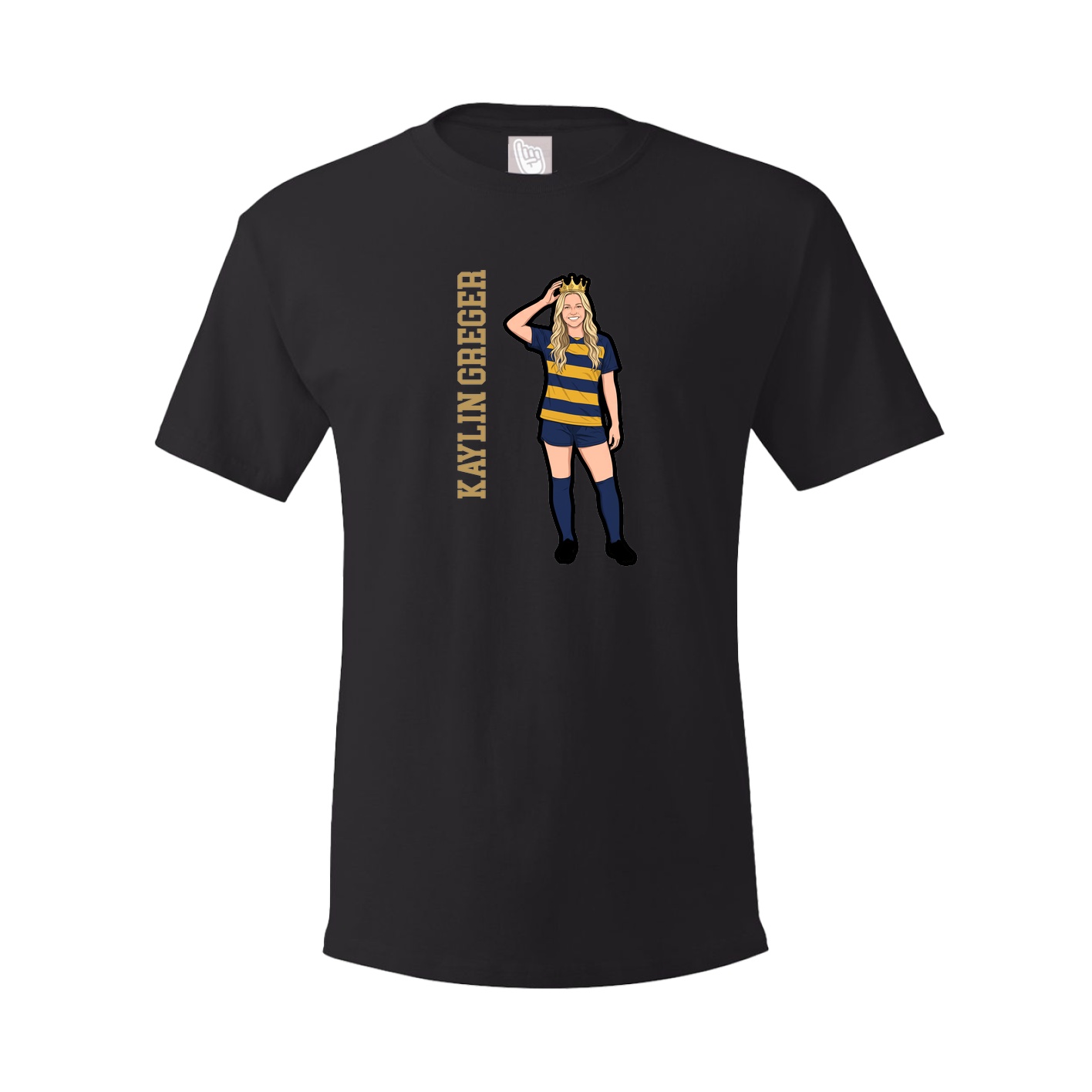 Youth Tee — Name Vertical in Black