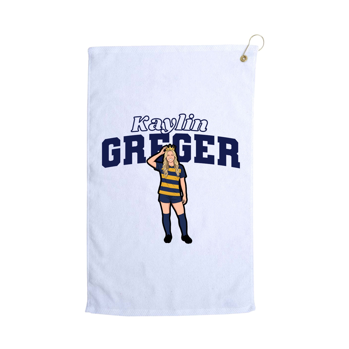 Golf Towel — Name Arch in White