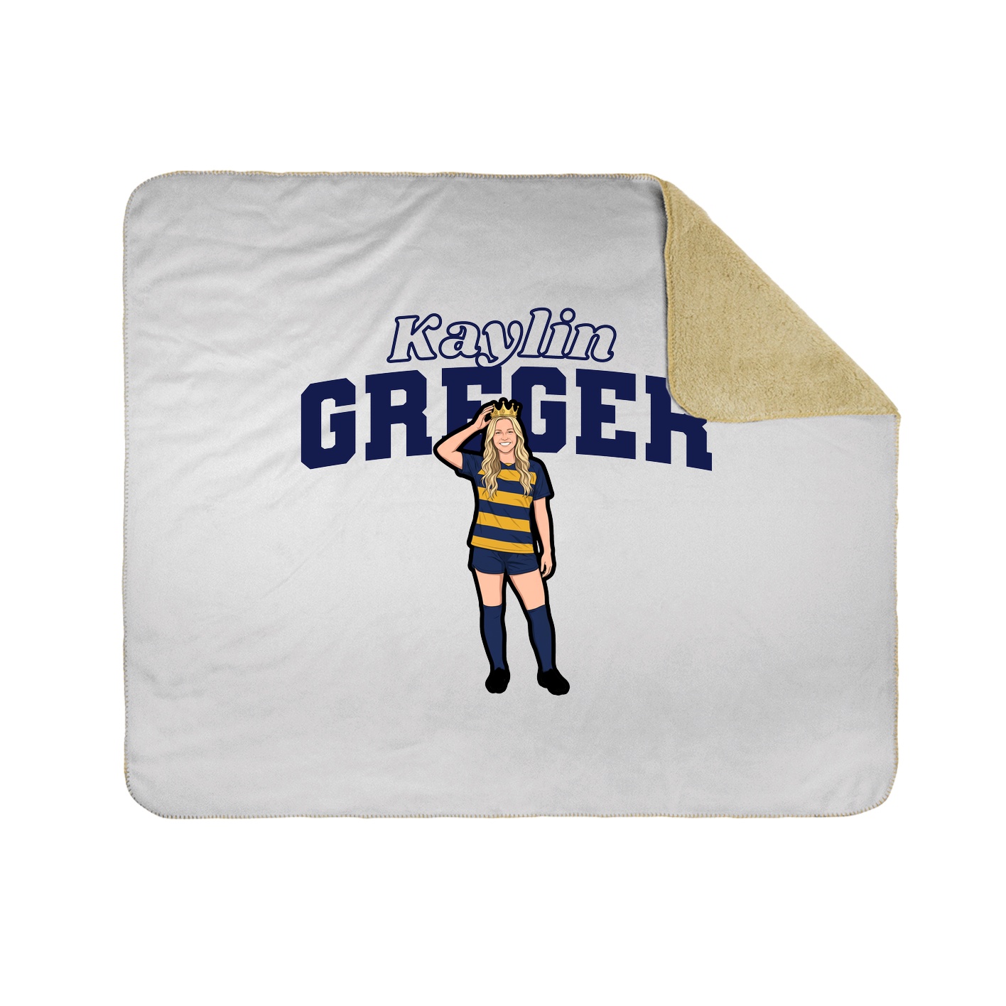 Throw Blanket — Name Arch in White