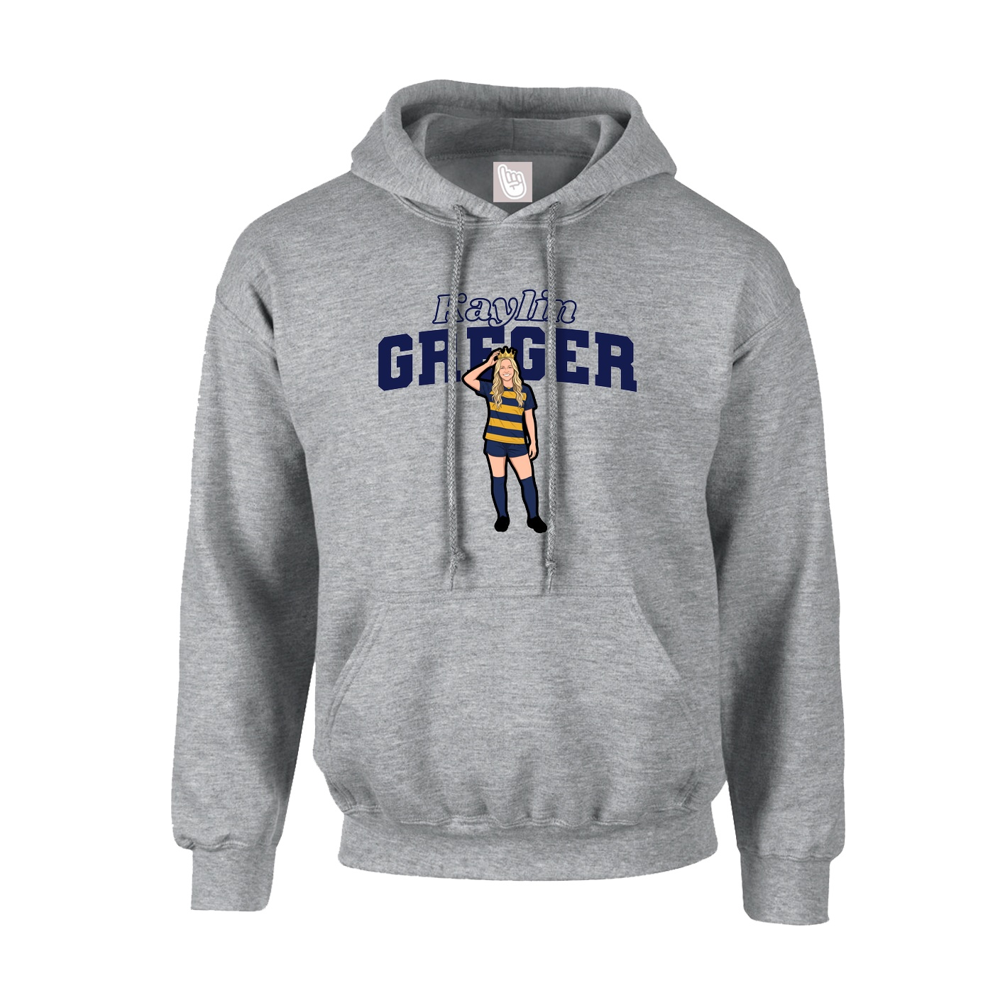 Hoodie — Name Arch in Grey