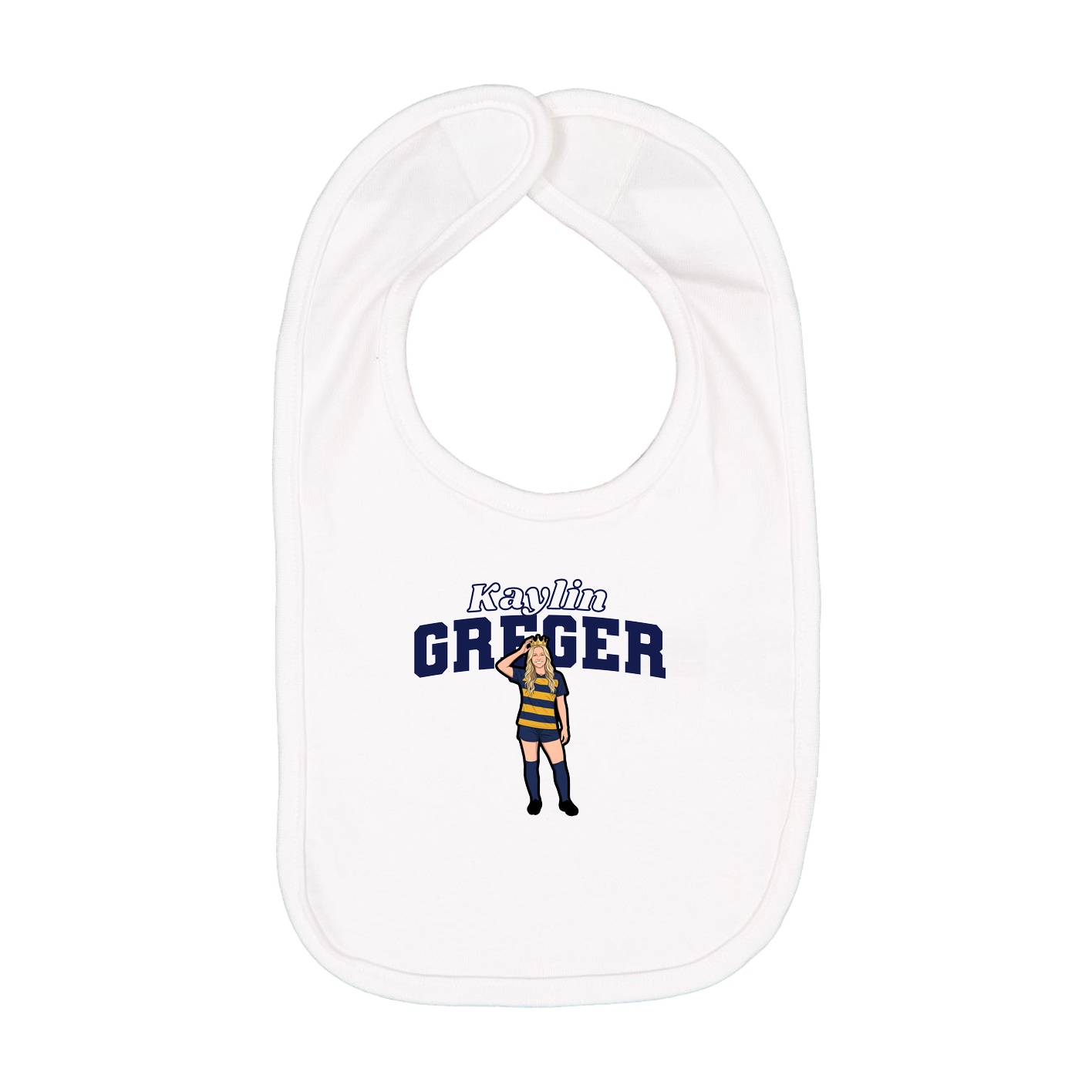 Infant Bib — Name Arch in White