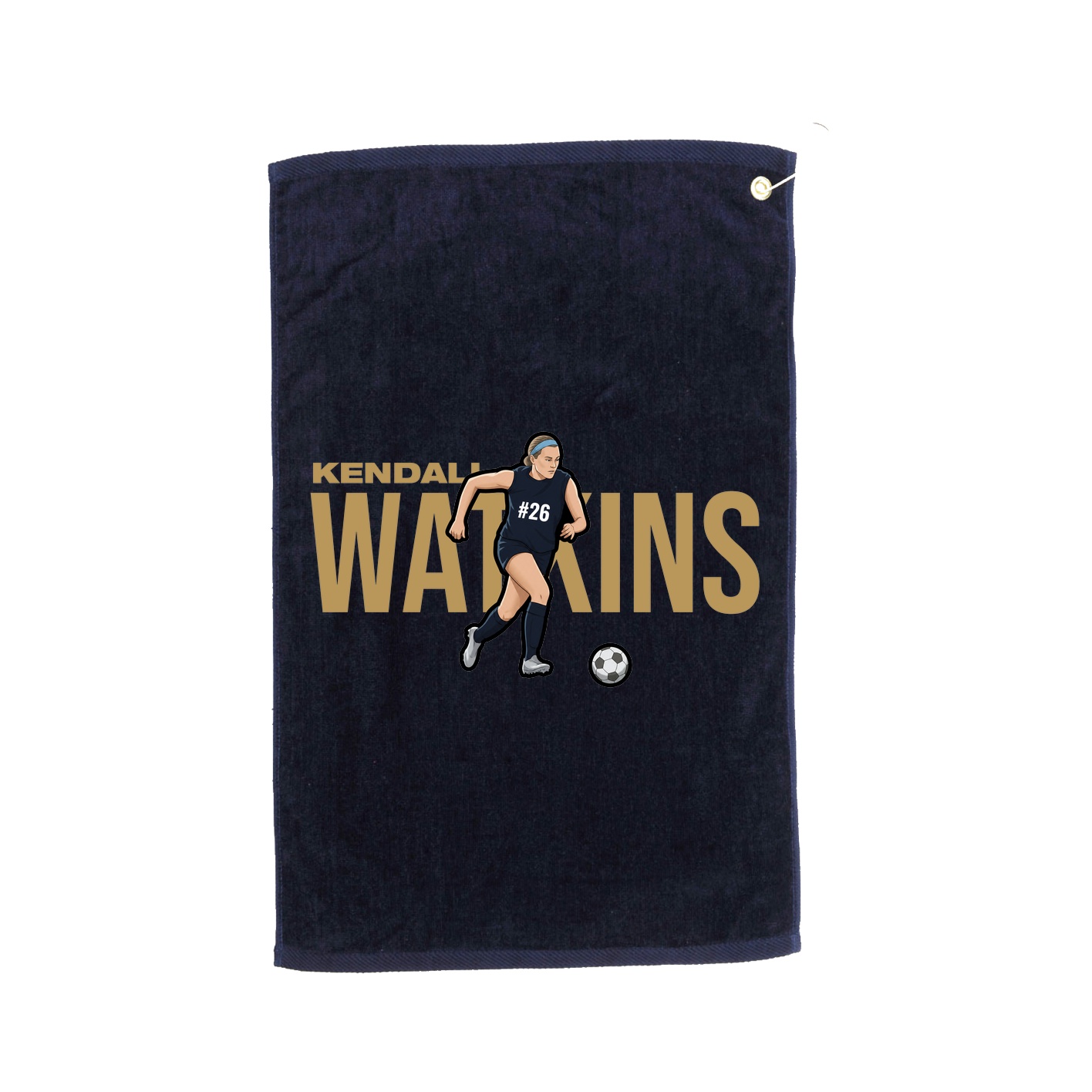 Golf Towel — Player Name in Navy