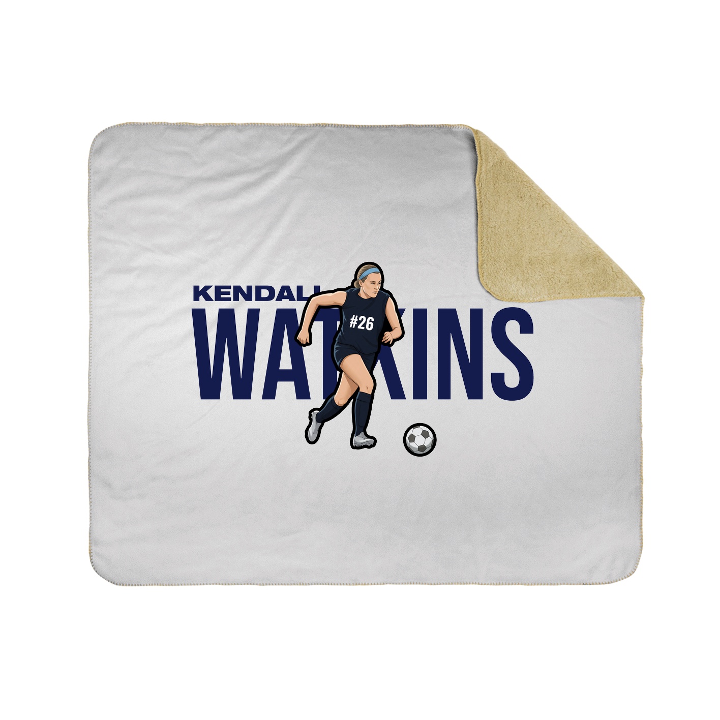 Throw Blanket — Player Name in White