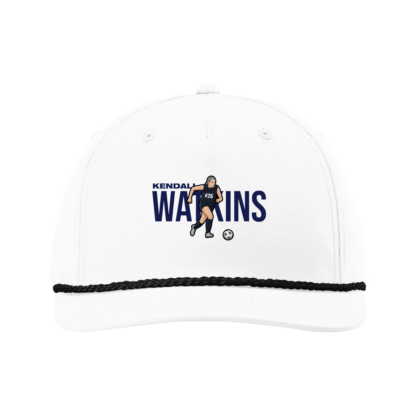 Five-Panel Classic Rope Cap — Player Name in White