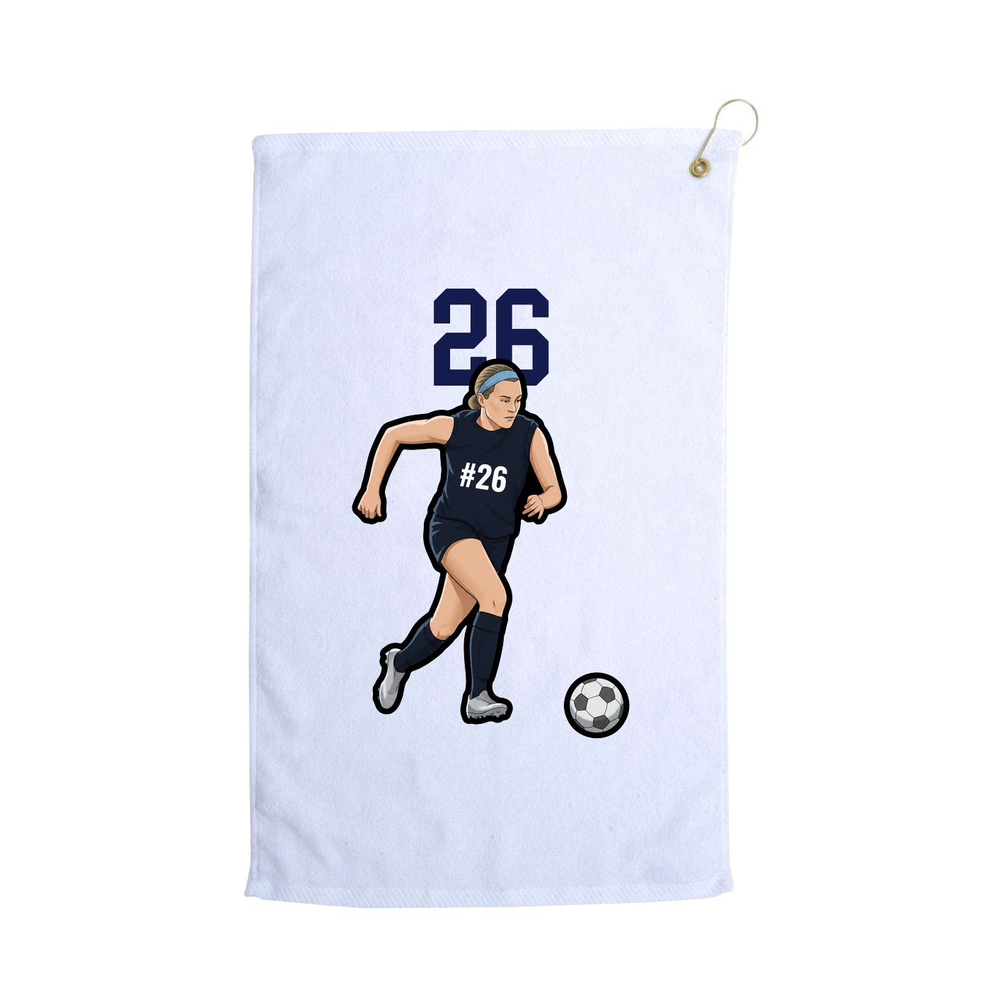 Golf Towel — Number Top in White