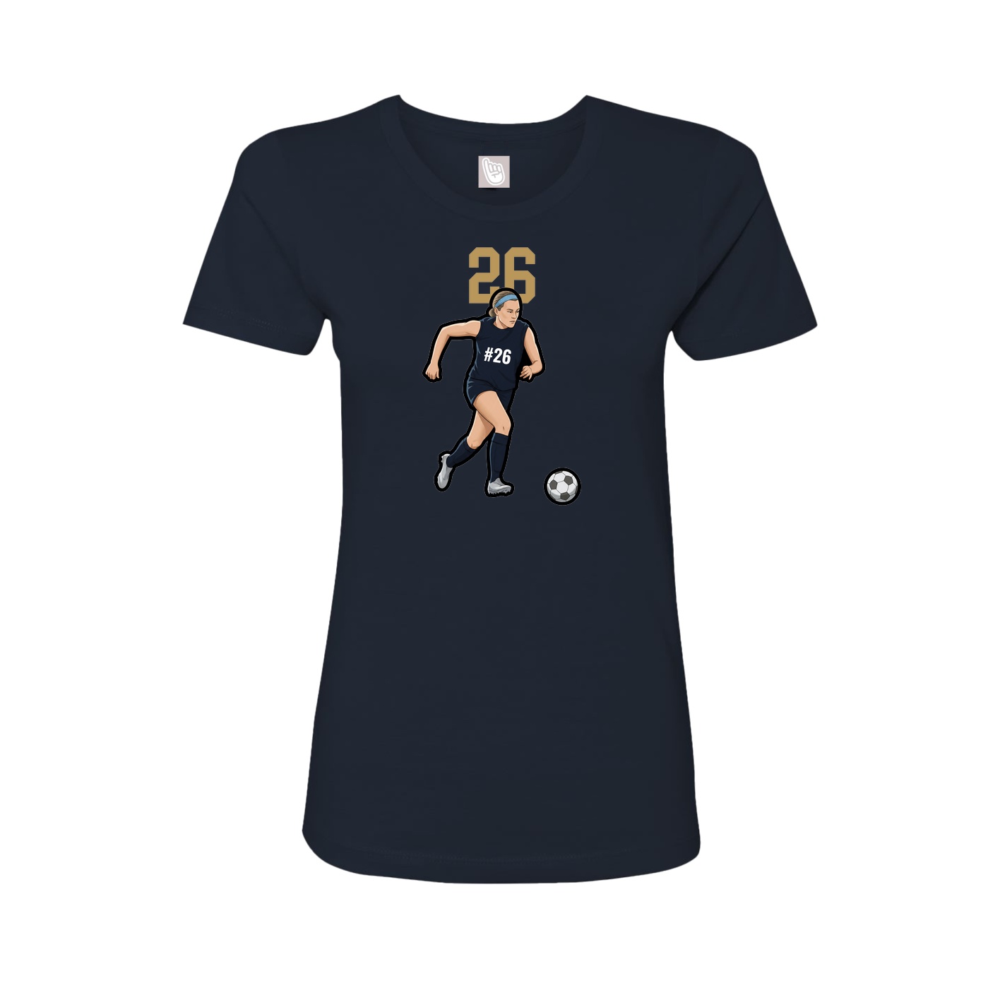 Fitted Women's Tee — Number Top in Navy