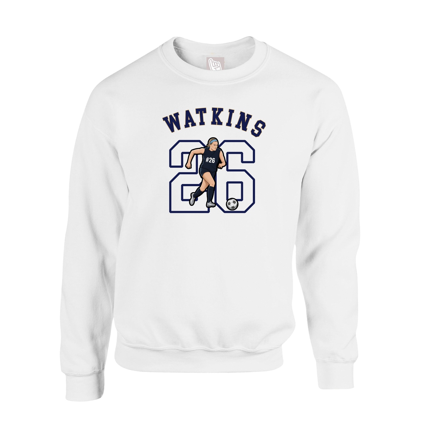 Fleece Crew — Shirsey Arch in White