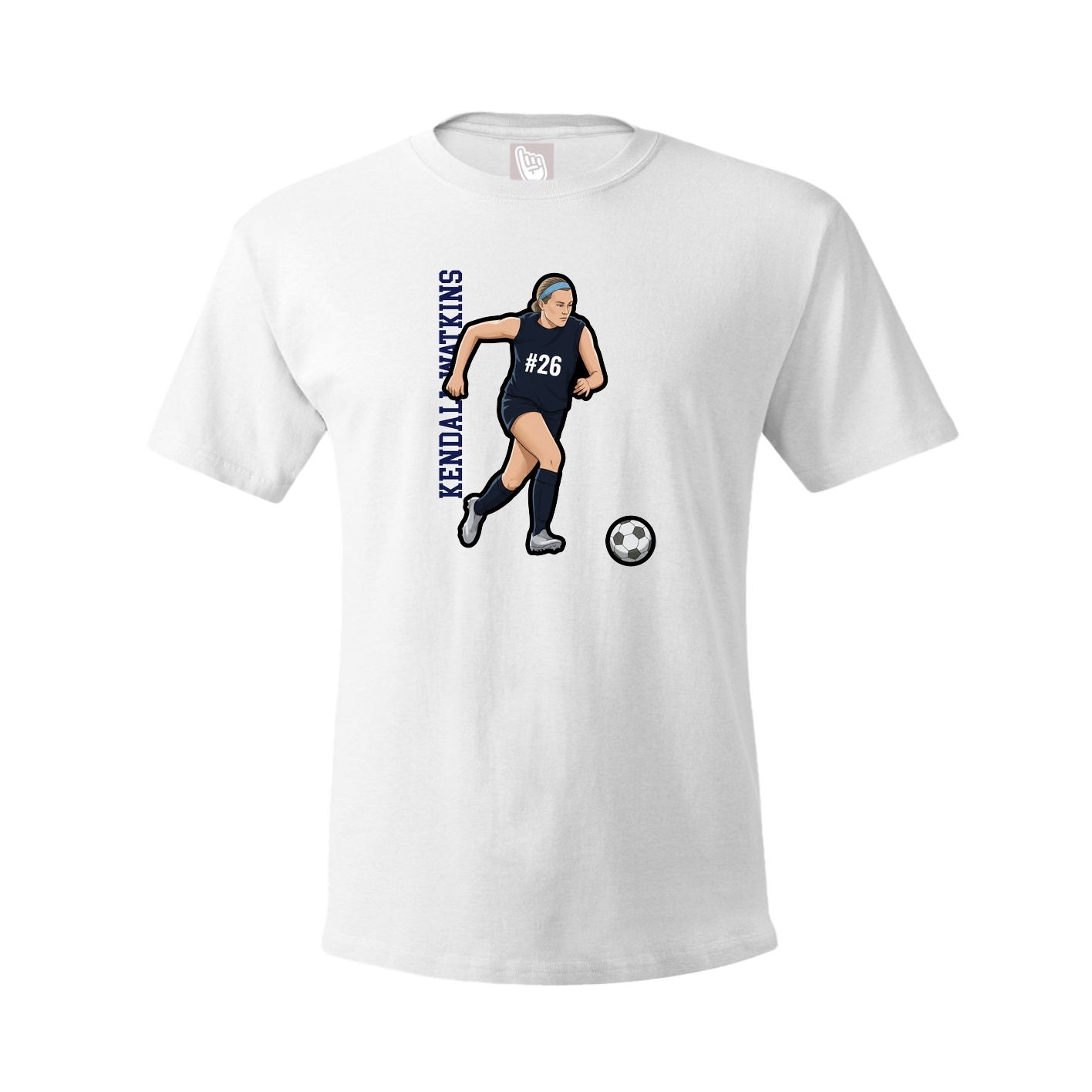Tee — Name Vertical in White