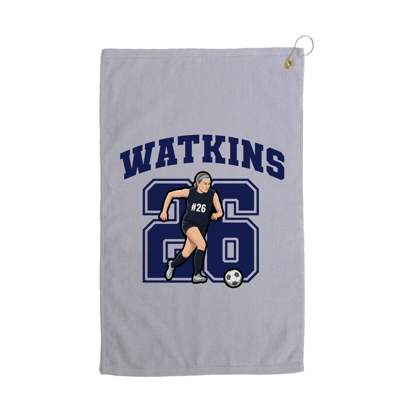 Golf Towel — Number in Grey