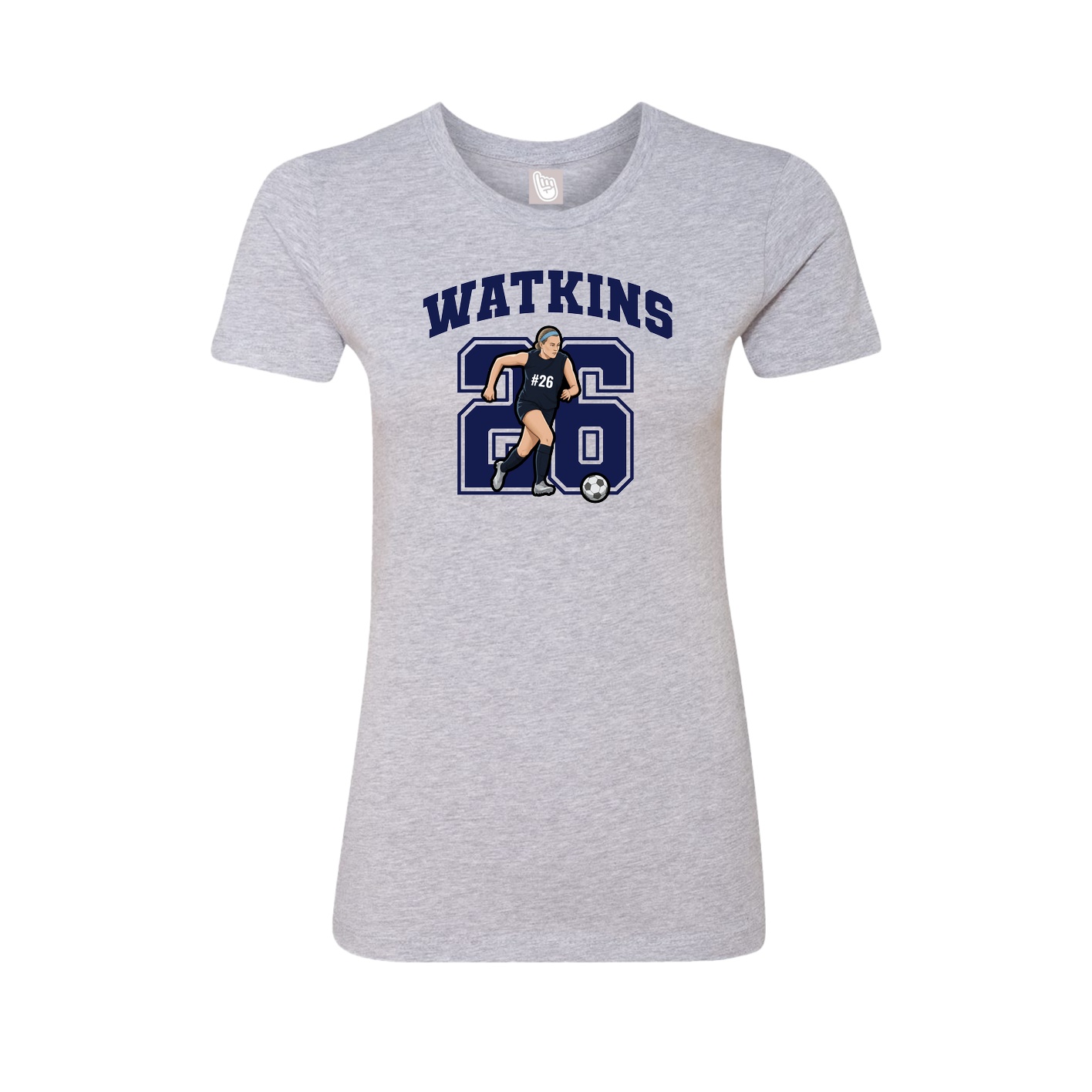 Fitted Women's Tee — Number in Grey