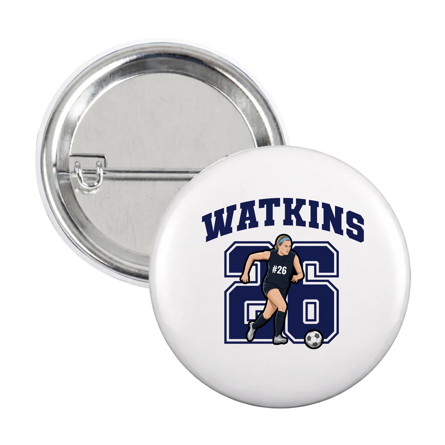 Game Day Button — Number in White