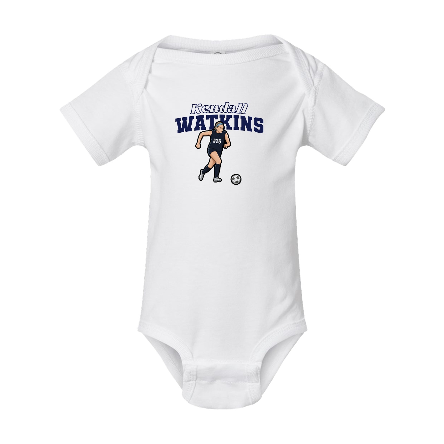 Baby Onesie — Name Arch in White
