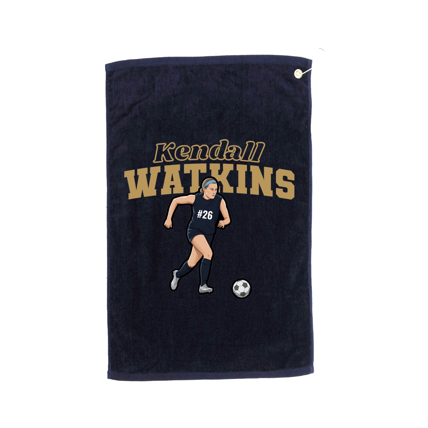 Golf Towel — Name Arch in Navy