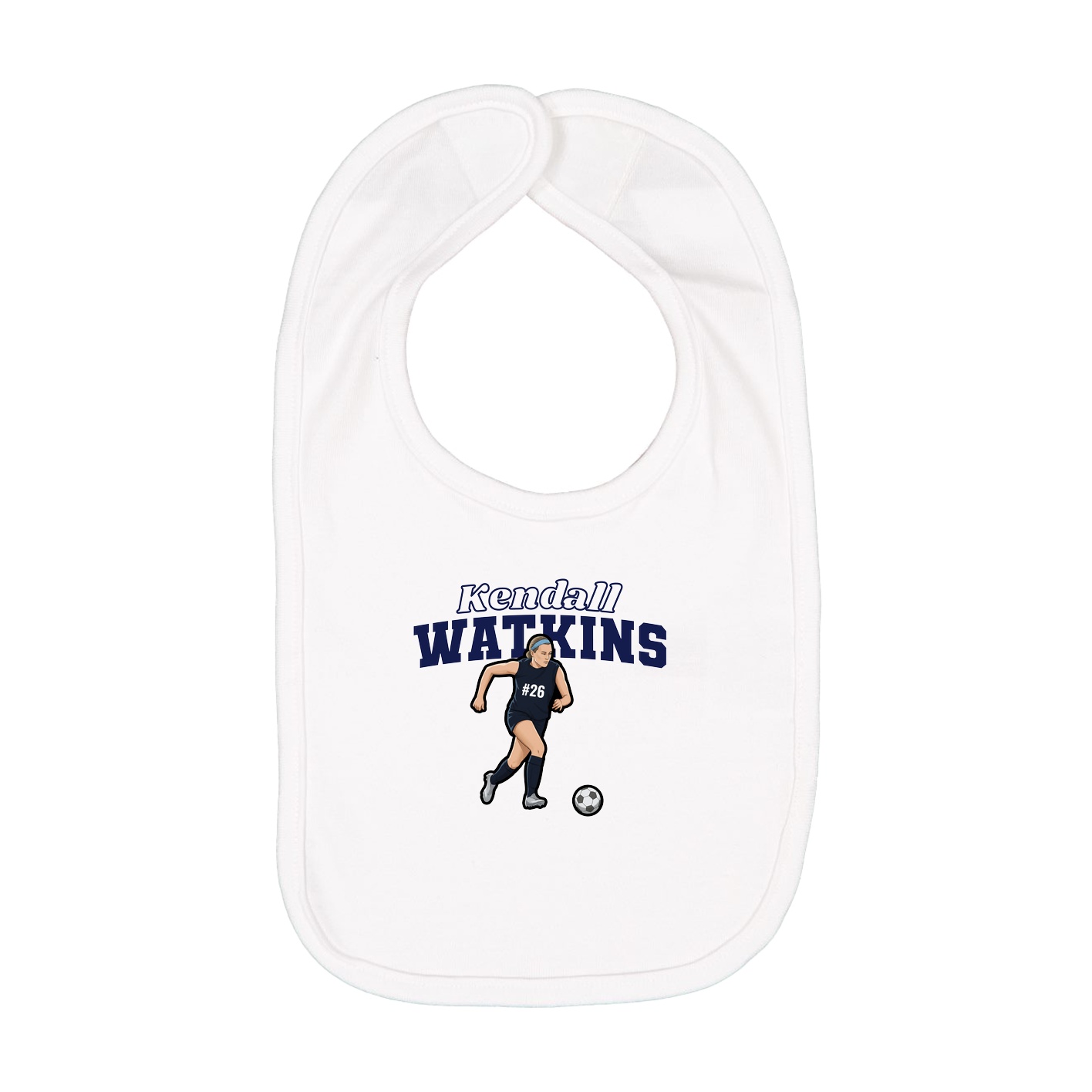 Infant Bib — Name Arch in White