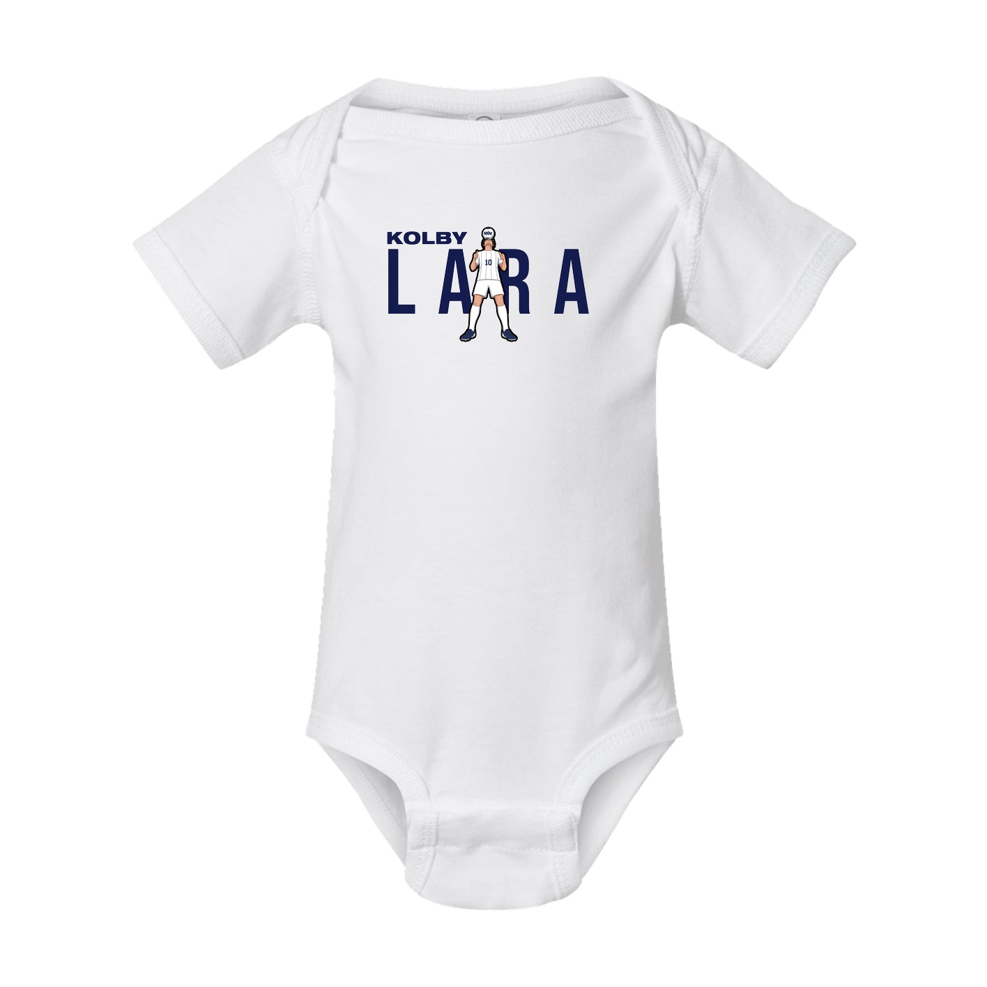 Baby Onesie — Player Name in White