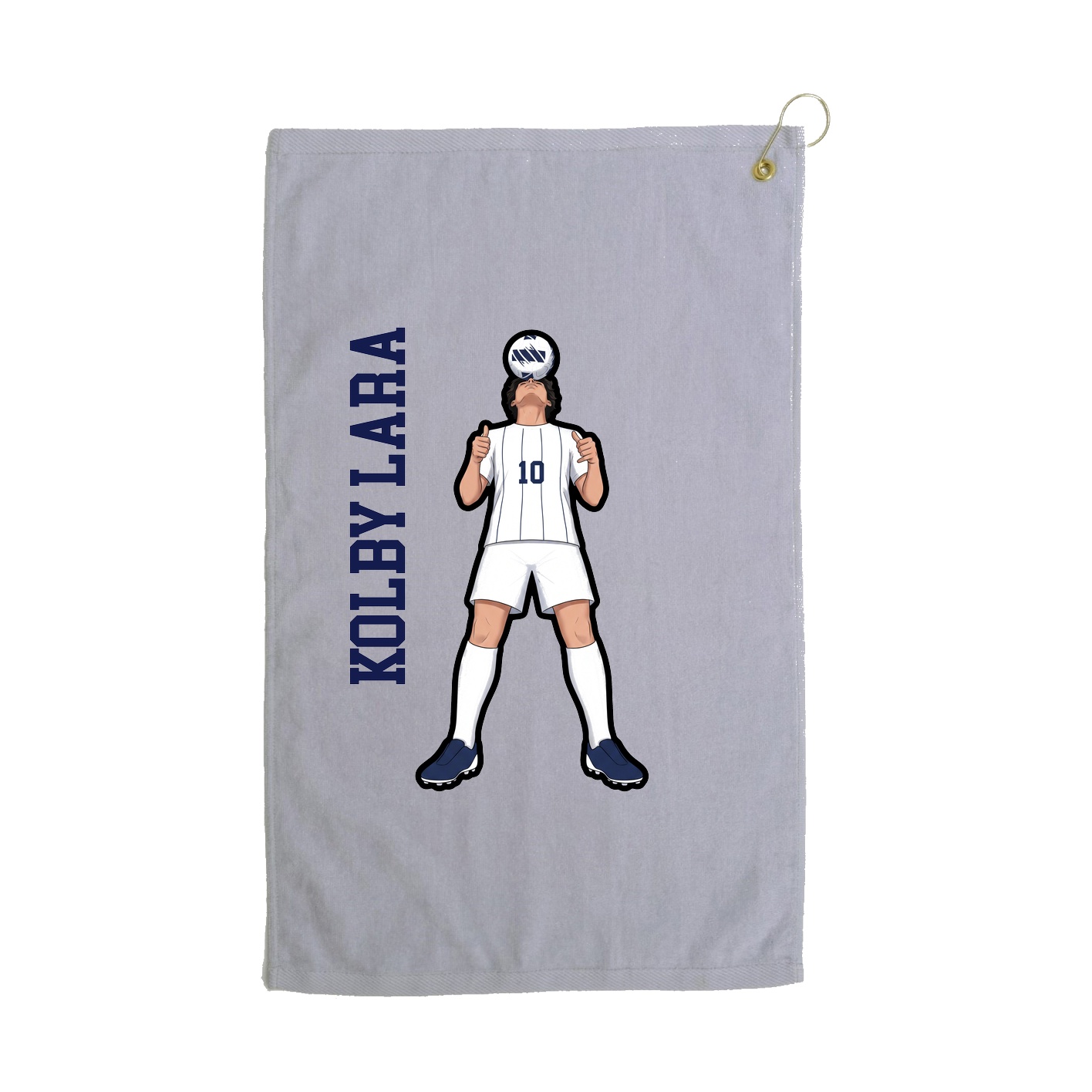 Golf Towel — Name Vertical in Grey