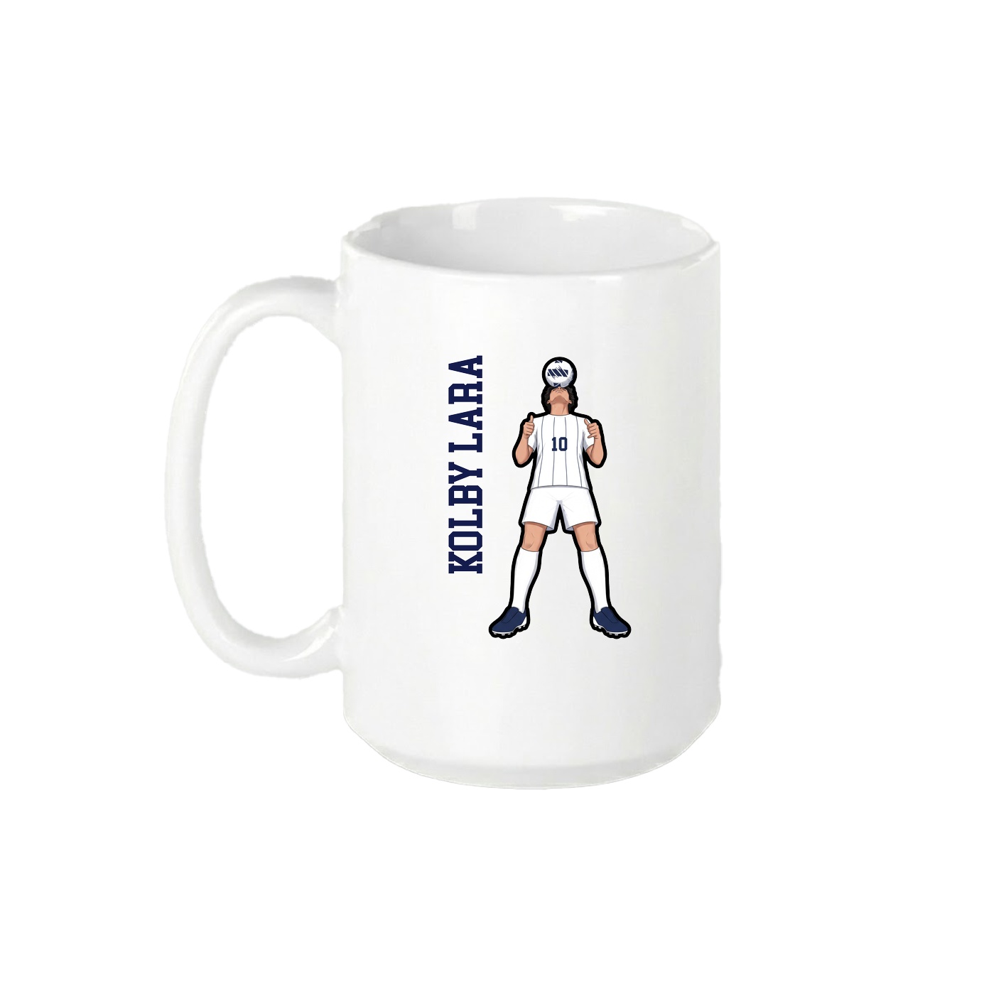 15oz Coffee Mug — Name Vertical in White