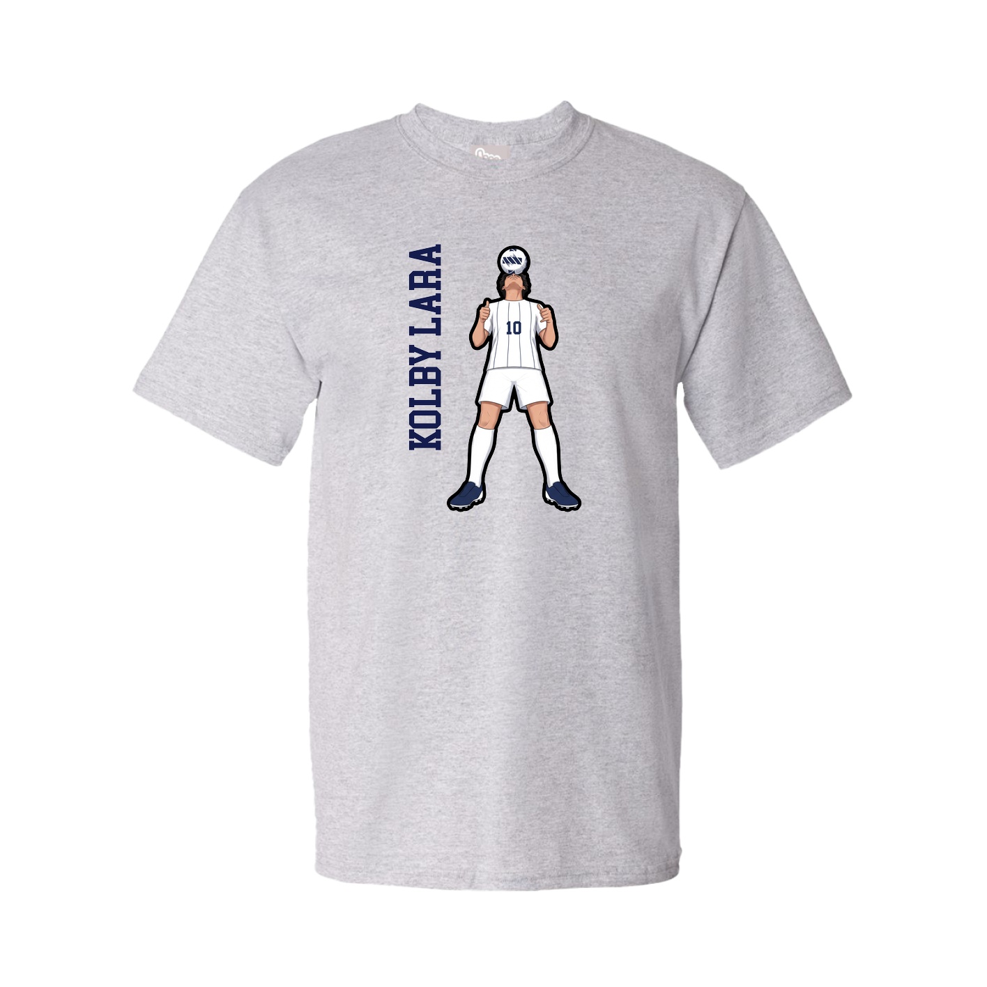 Tee — Name Vertical in Grey