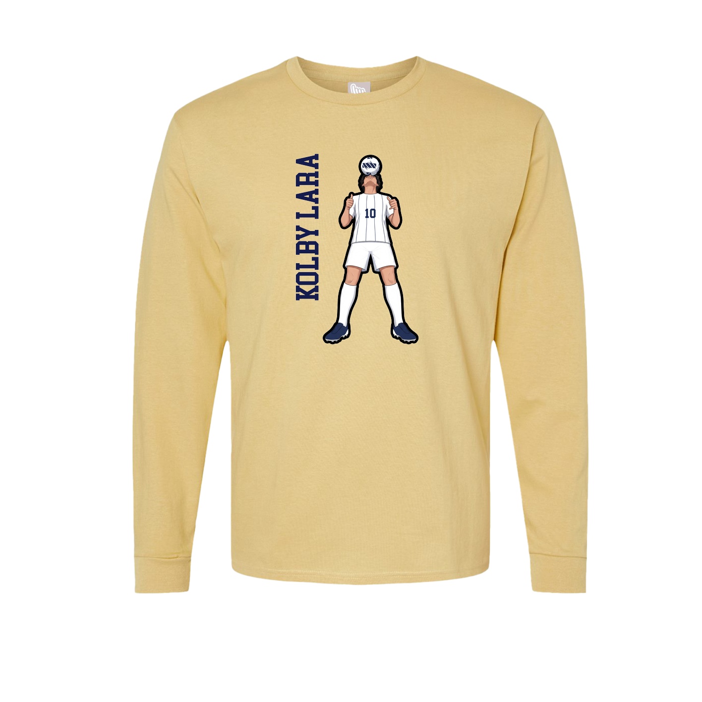 Long Sleeve Tee — Name Vertical in Vegas Gold