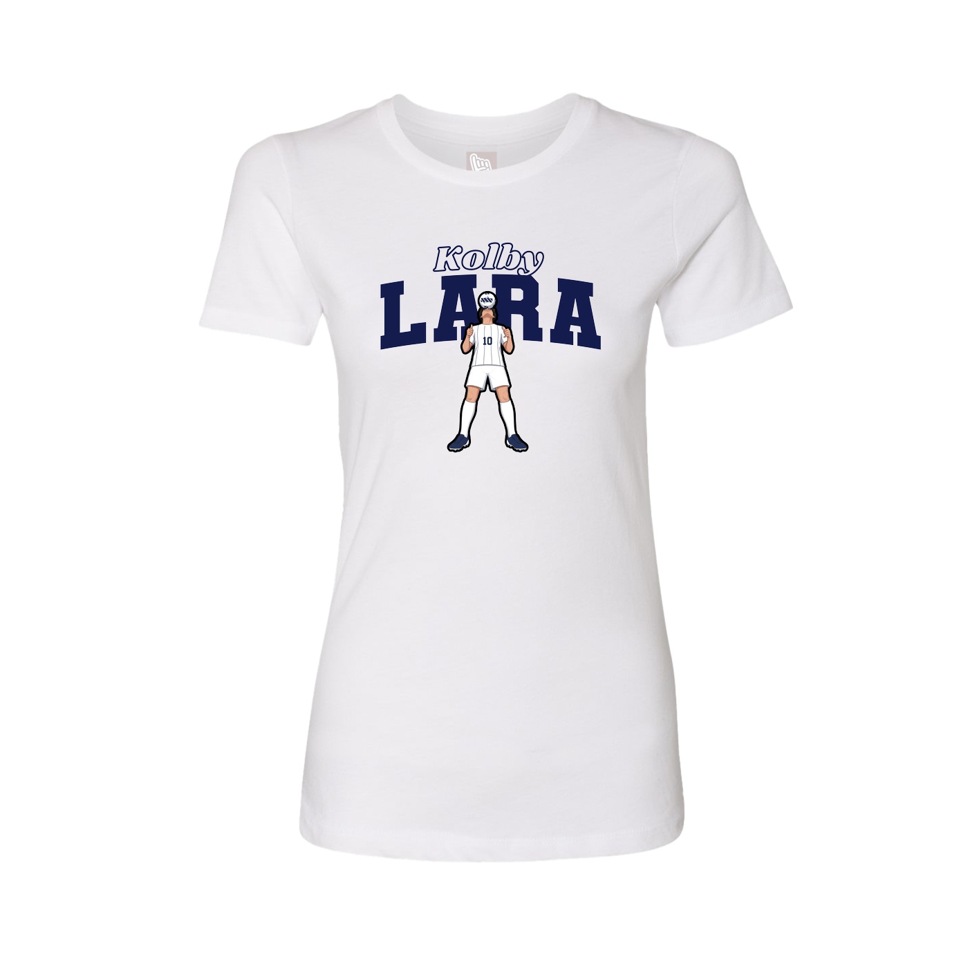 Fitted Women's Tee — Name Arch in White