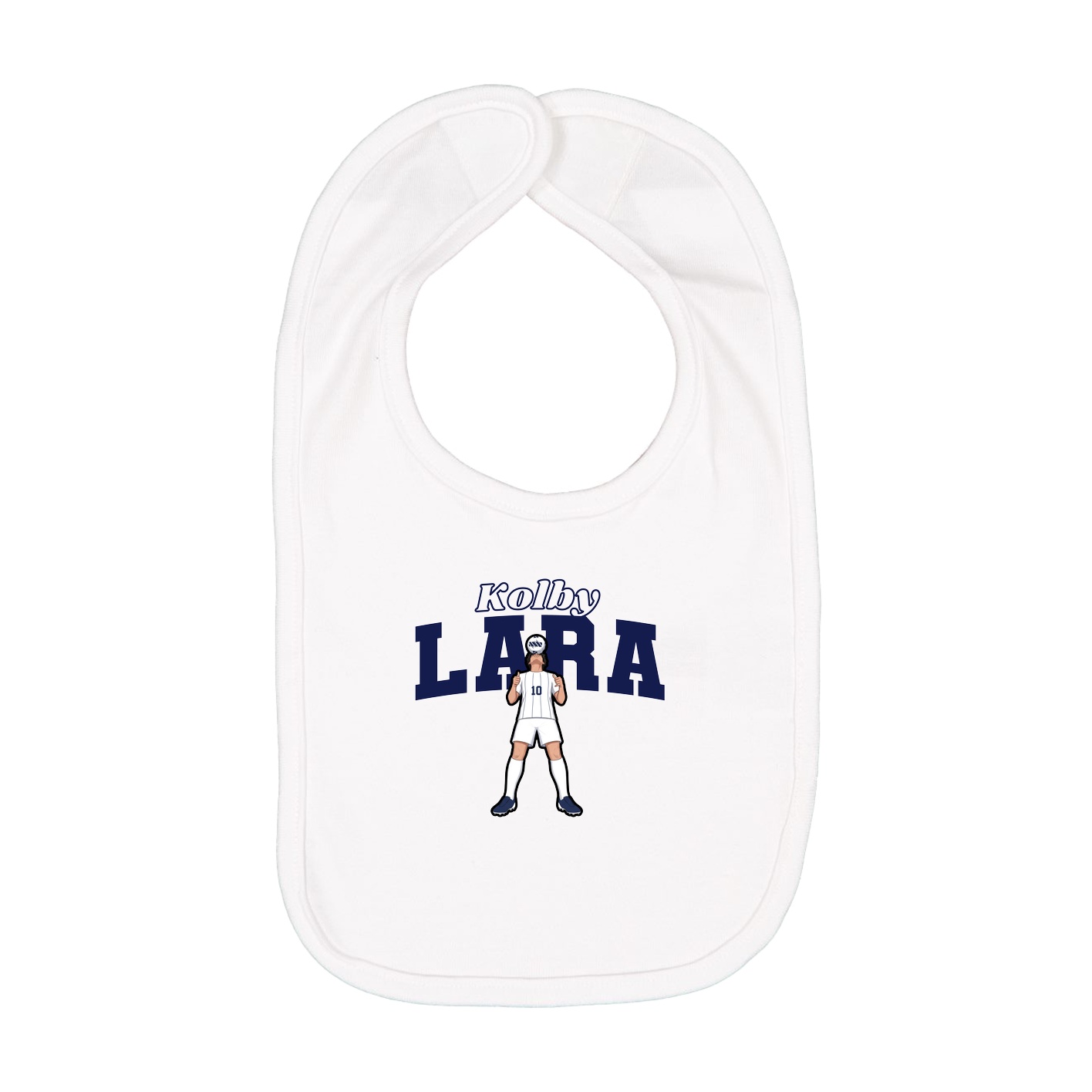 Infant Bib — Name Arch in White