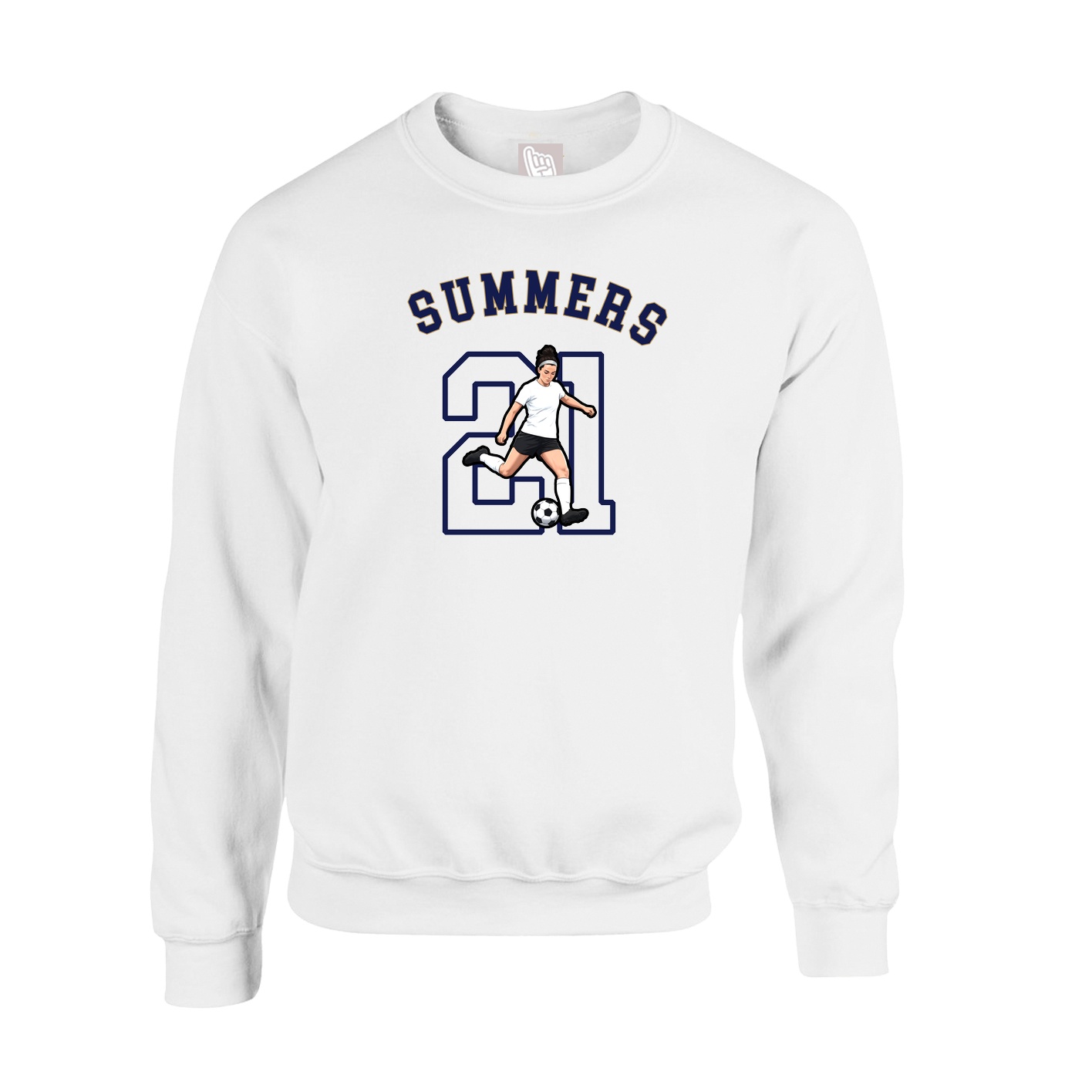 Fleece Crew — Shirsey Arch in White