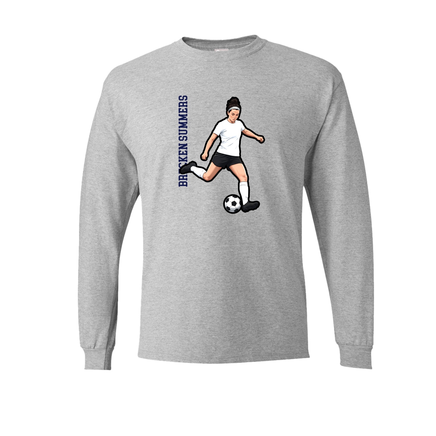 Long Sleeve Tee — Name Vertical in Grey