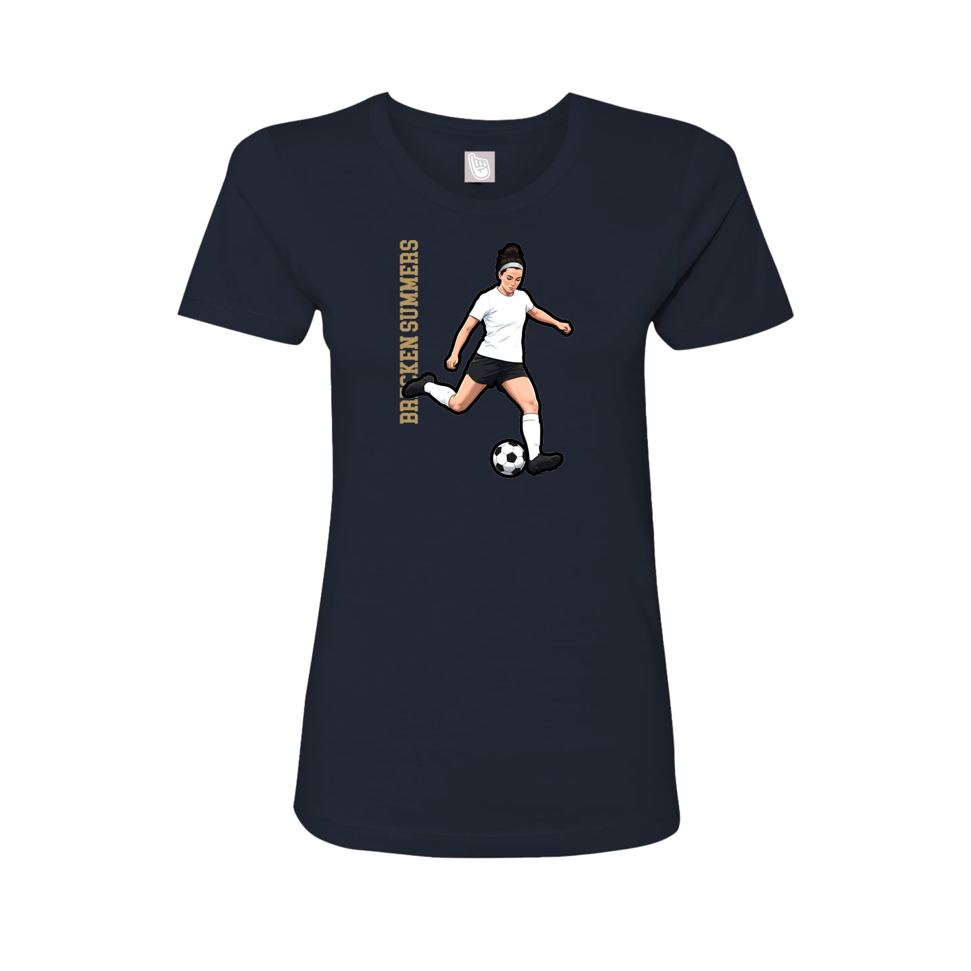 Fitted Women's Tee — Name Vertical in Navy
