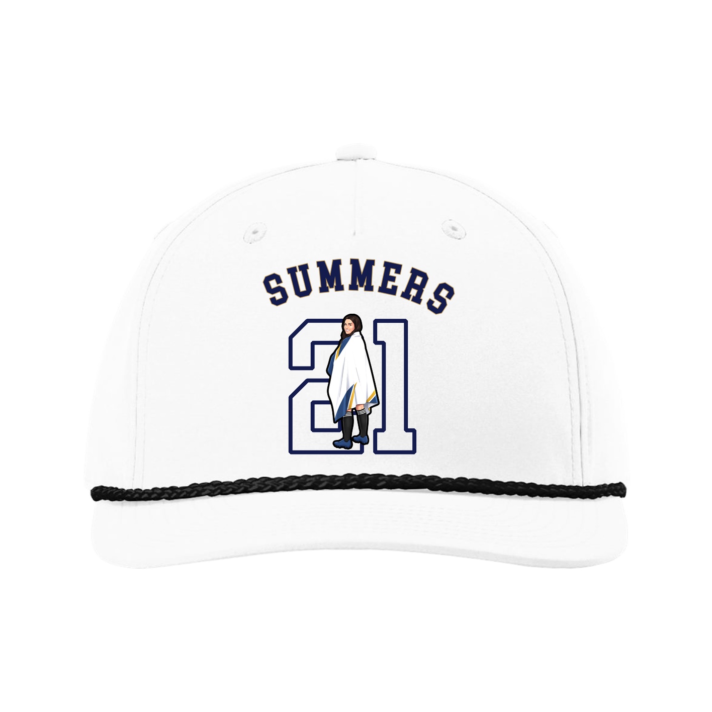 Five-Panel Classic Rope Cap — Shirsey Arch in White