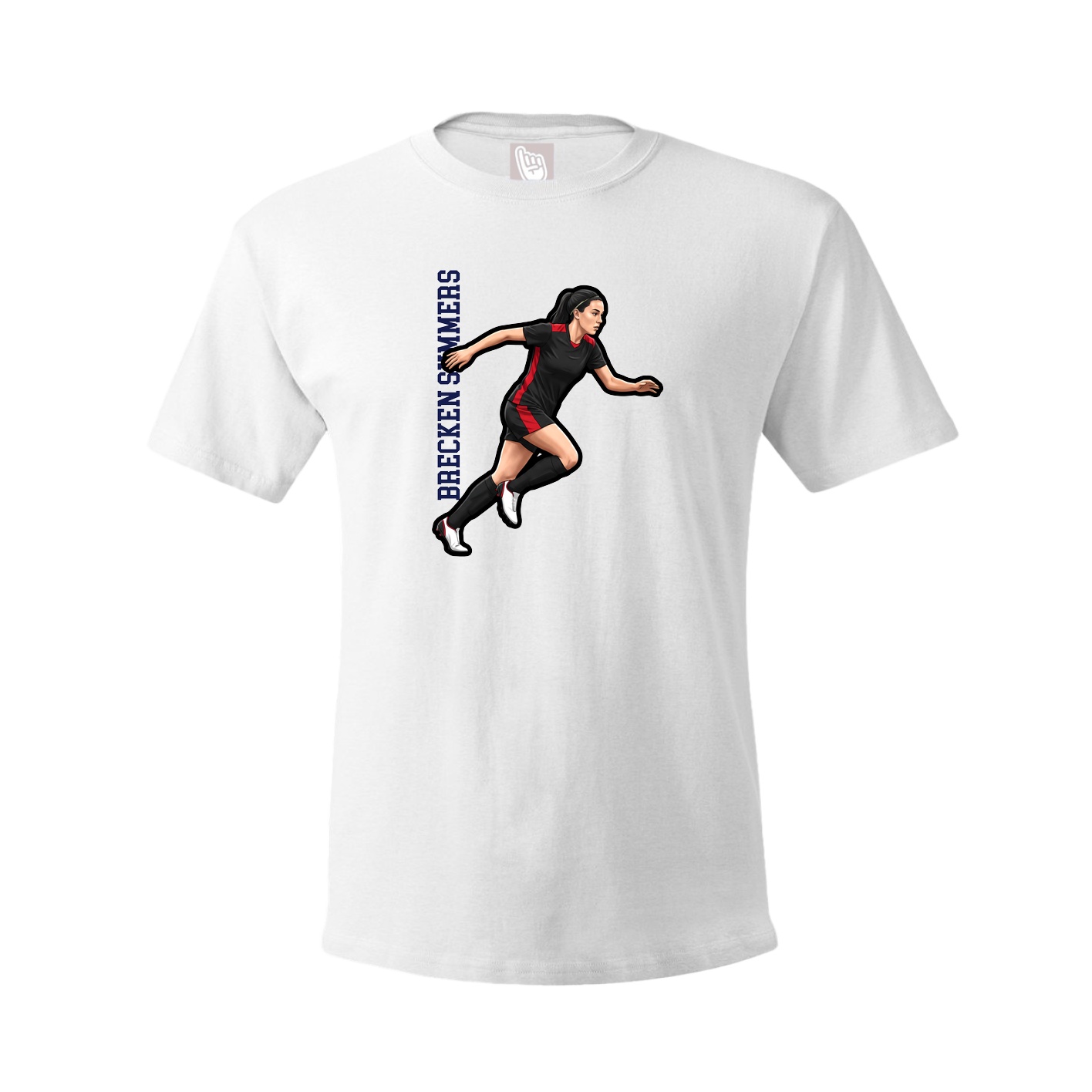 Youth Tee — Name Vertical in White