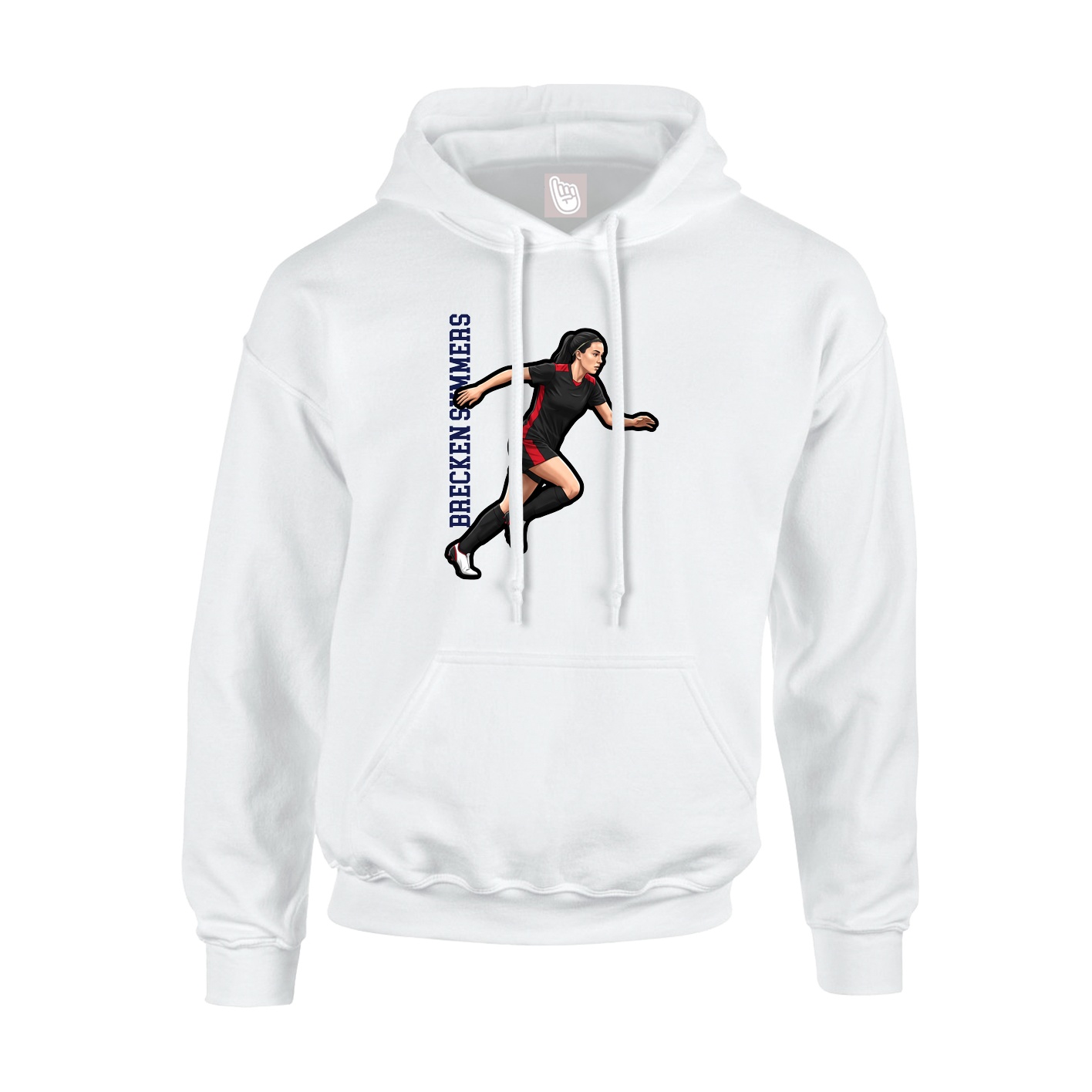 Hoodie — Name Vertical in White